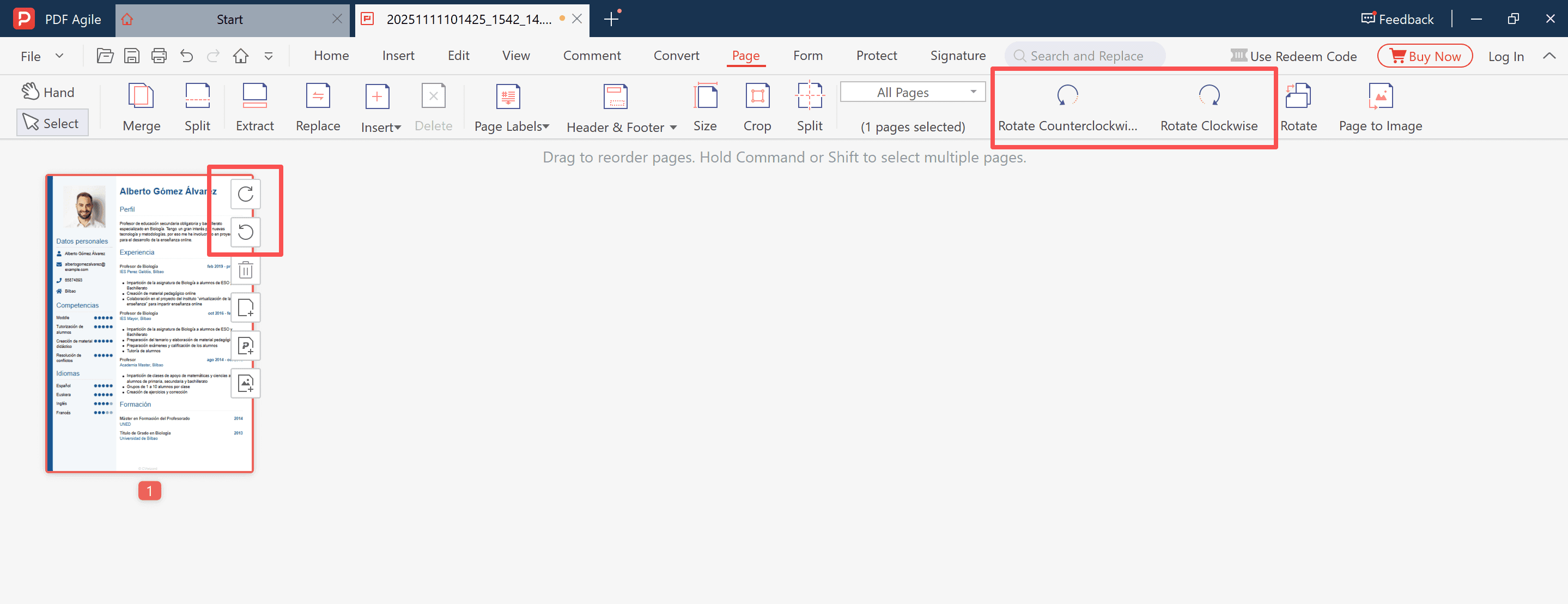 Múltiples formas de rotar un PDF