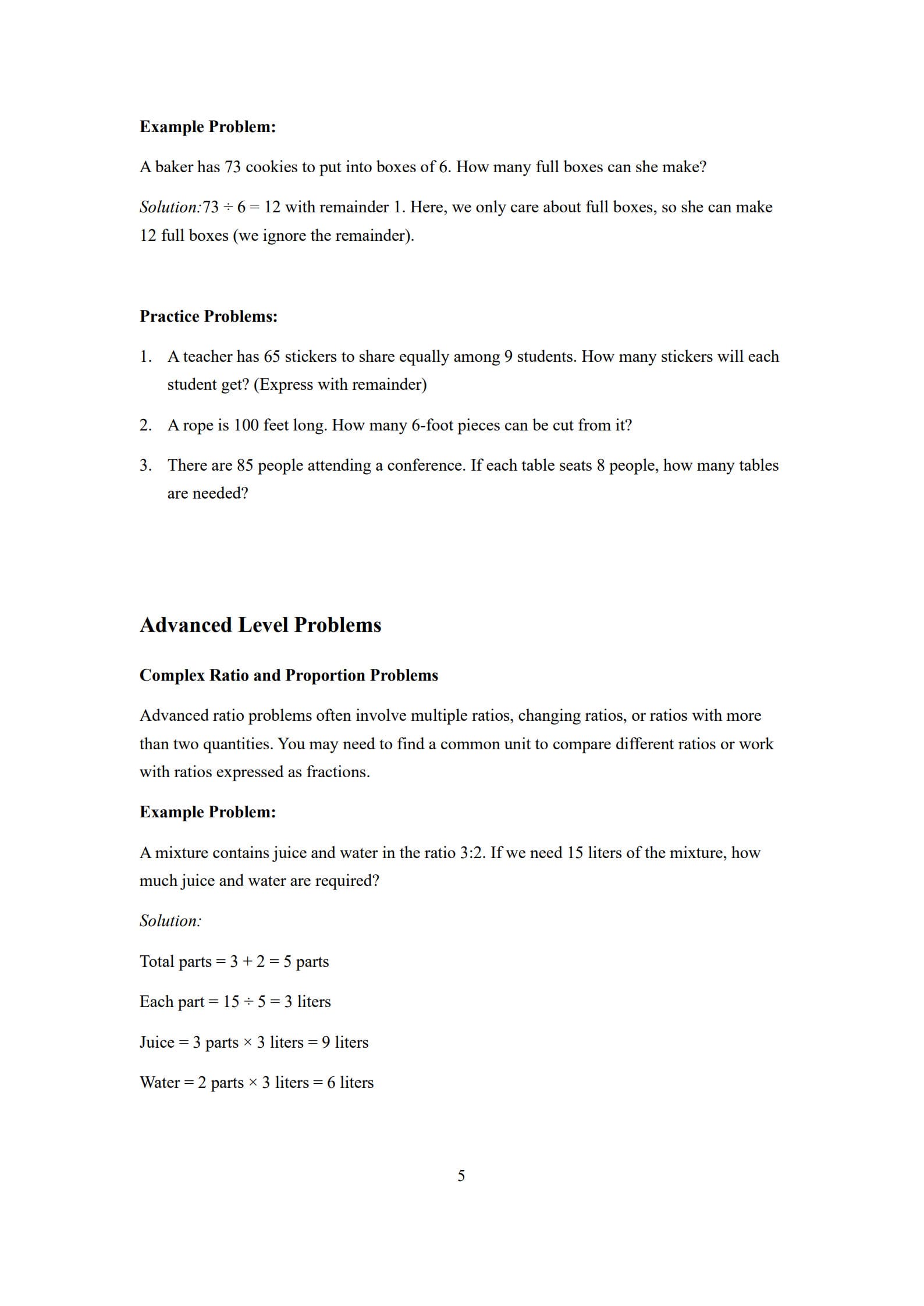 Multiplication and Division Word Problems 5