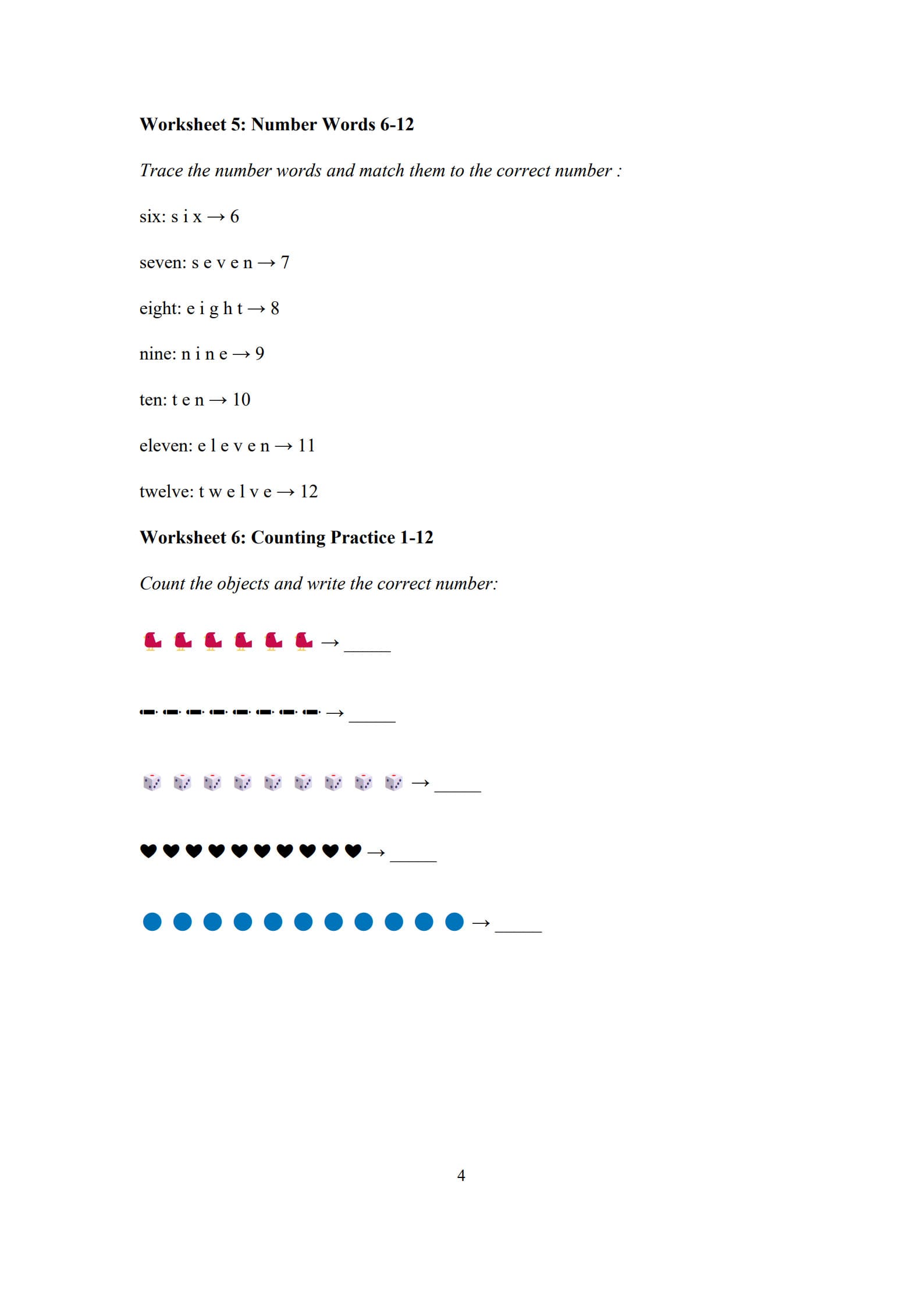 Number Tracing Worksheet 4