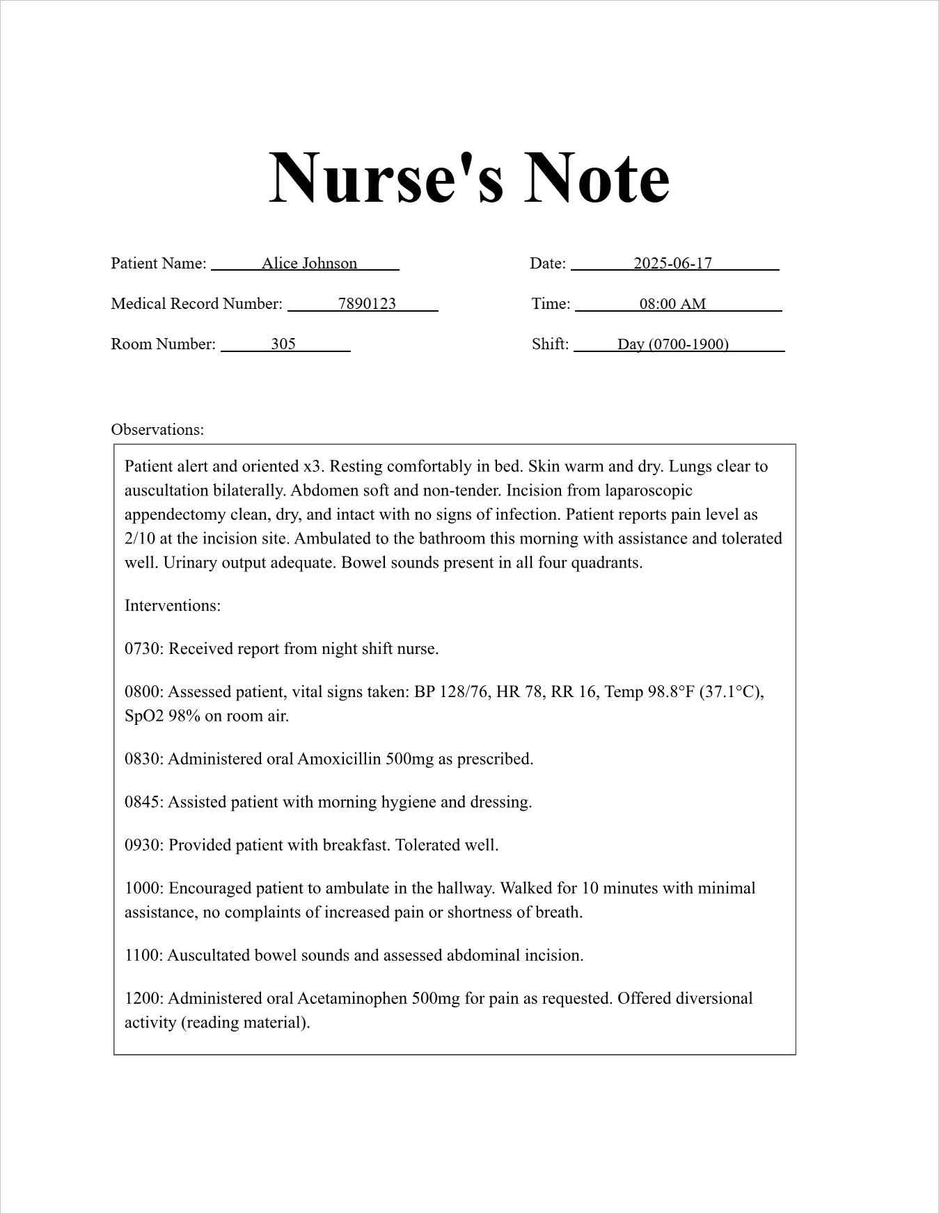 Nursing Note Example_Page 1