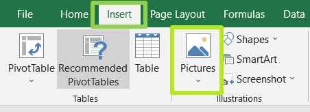 Open Excel and click on the 'Insert' Tab.png