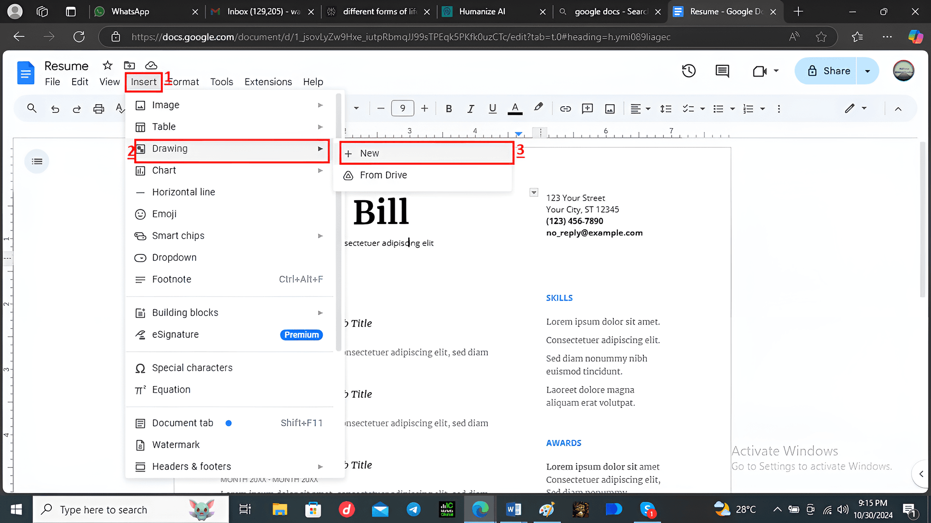 Open Your Document: Start by opening your Google Doc where you want to add your signature.