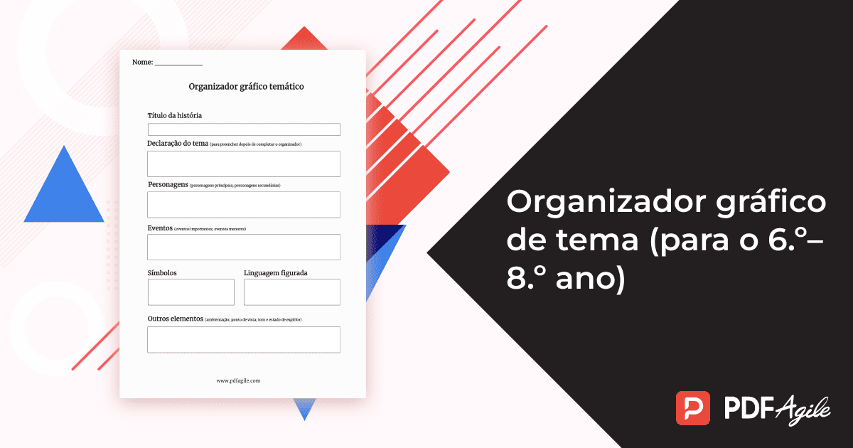 Organizador gráfico de tema (para o 6.º–8.º ano)