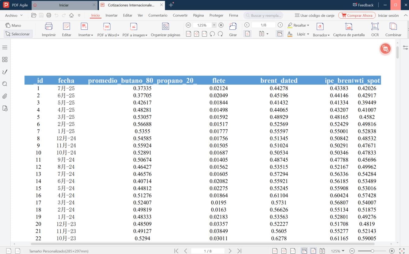 PDF a Excel