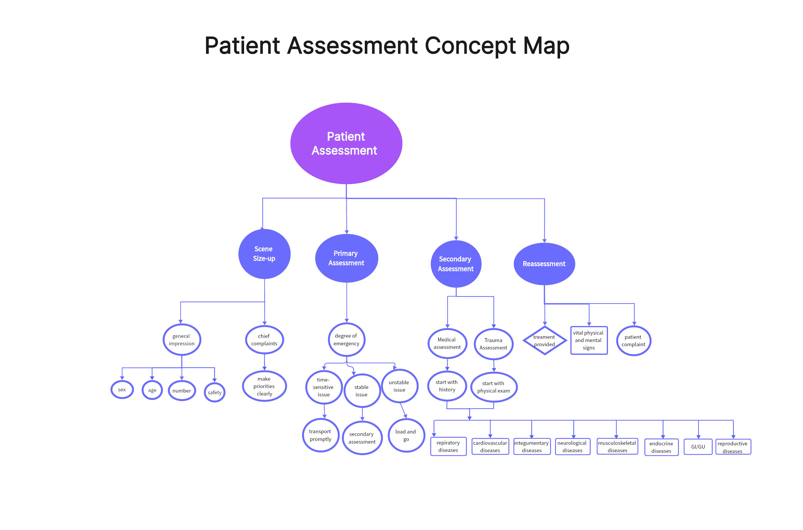 Patient Assessment Concept Map