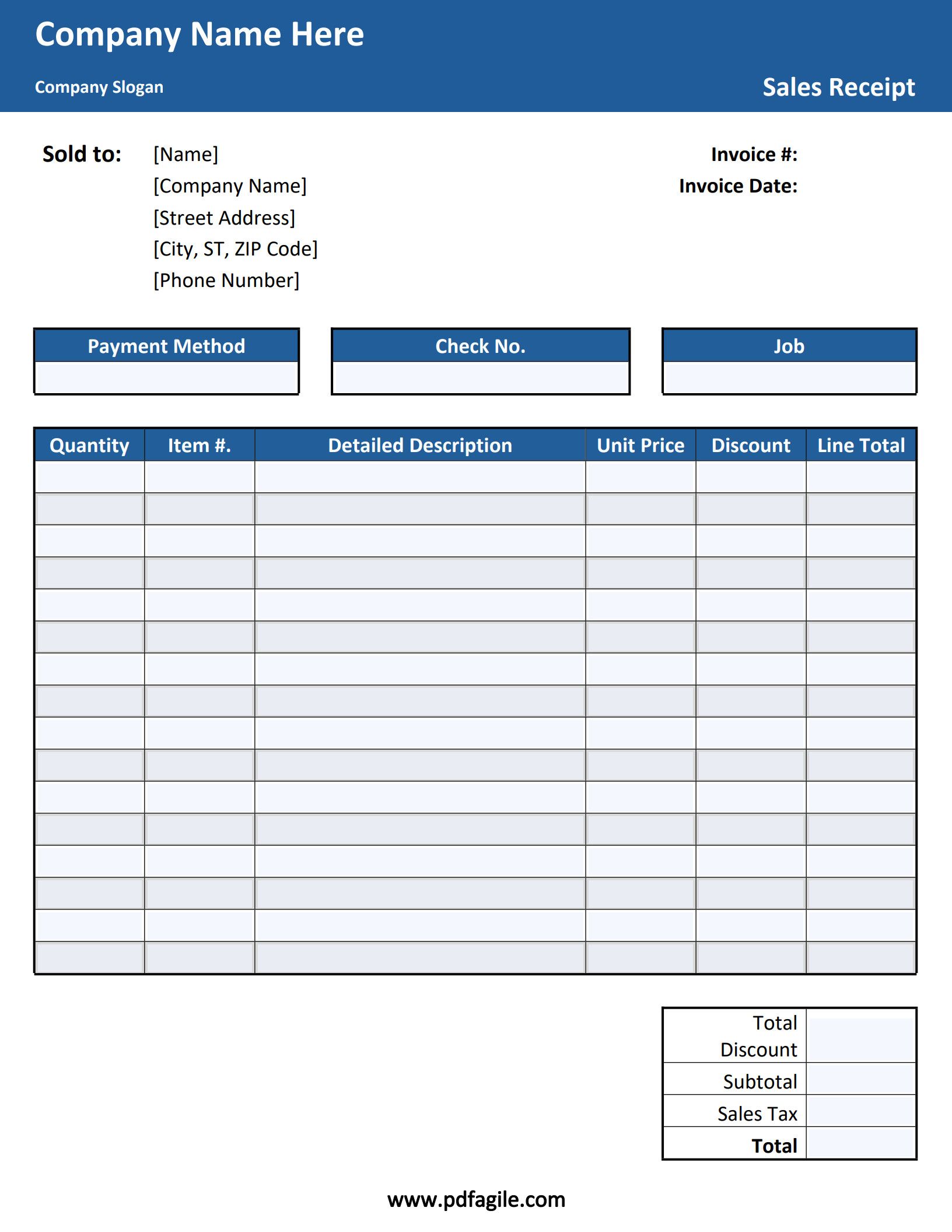 Payment Receipt Template