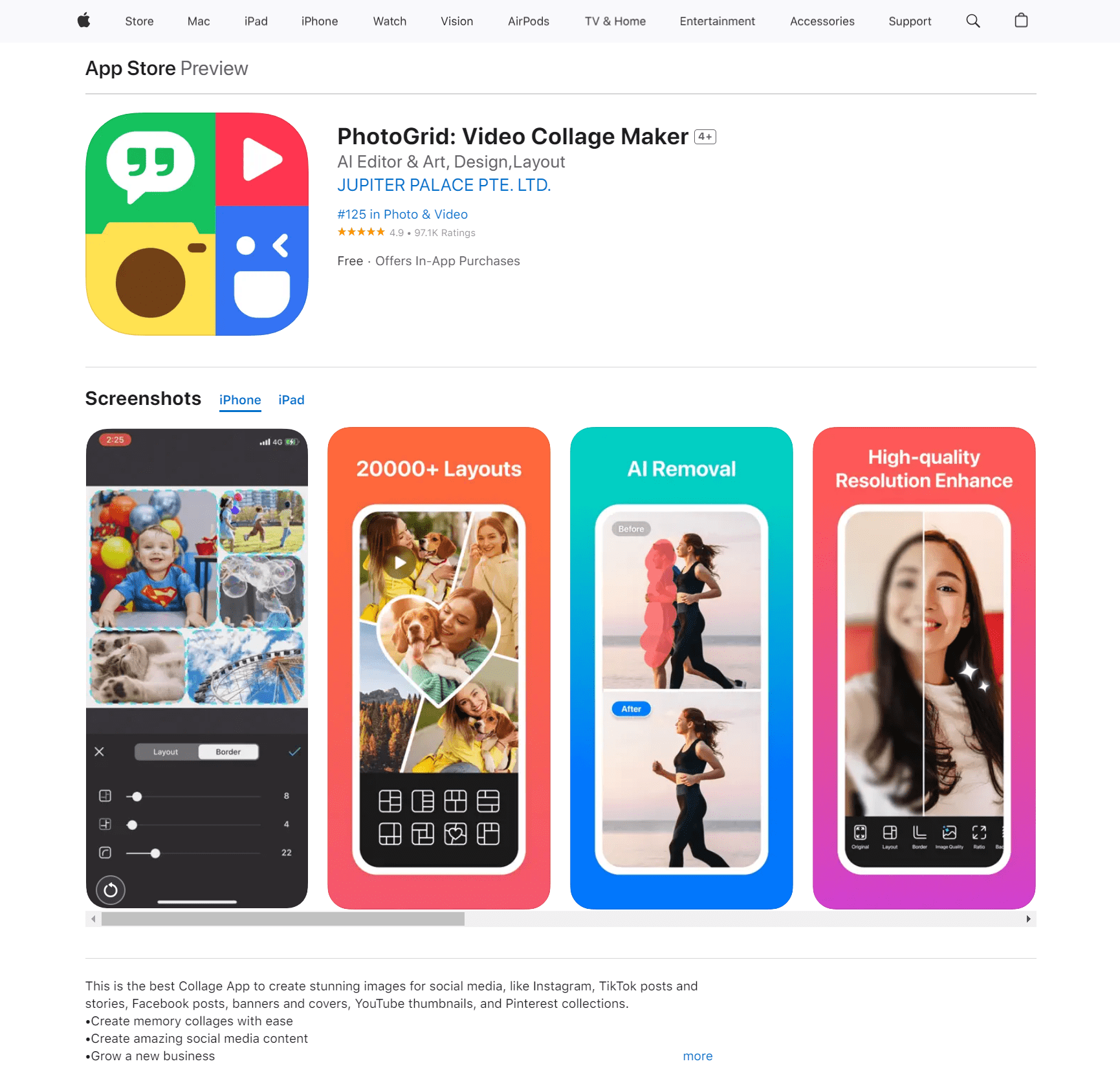 PhotoGrid in App Store