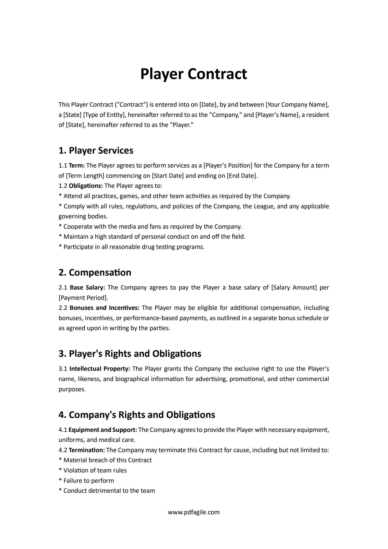 Player Contract Template_Original_1