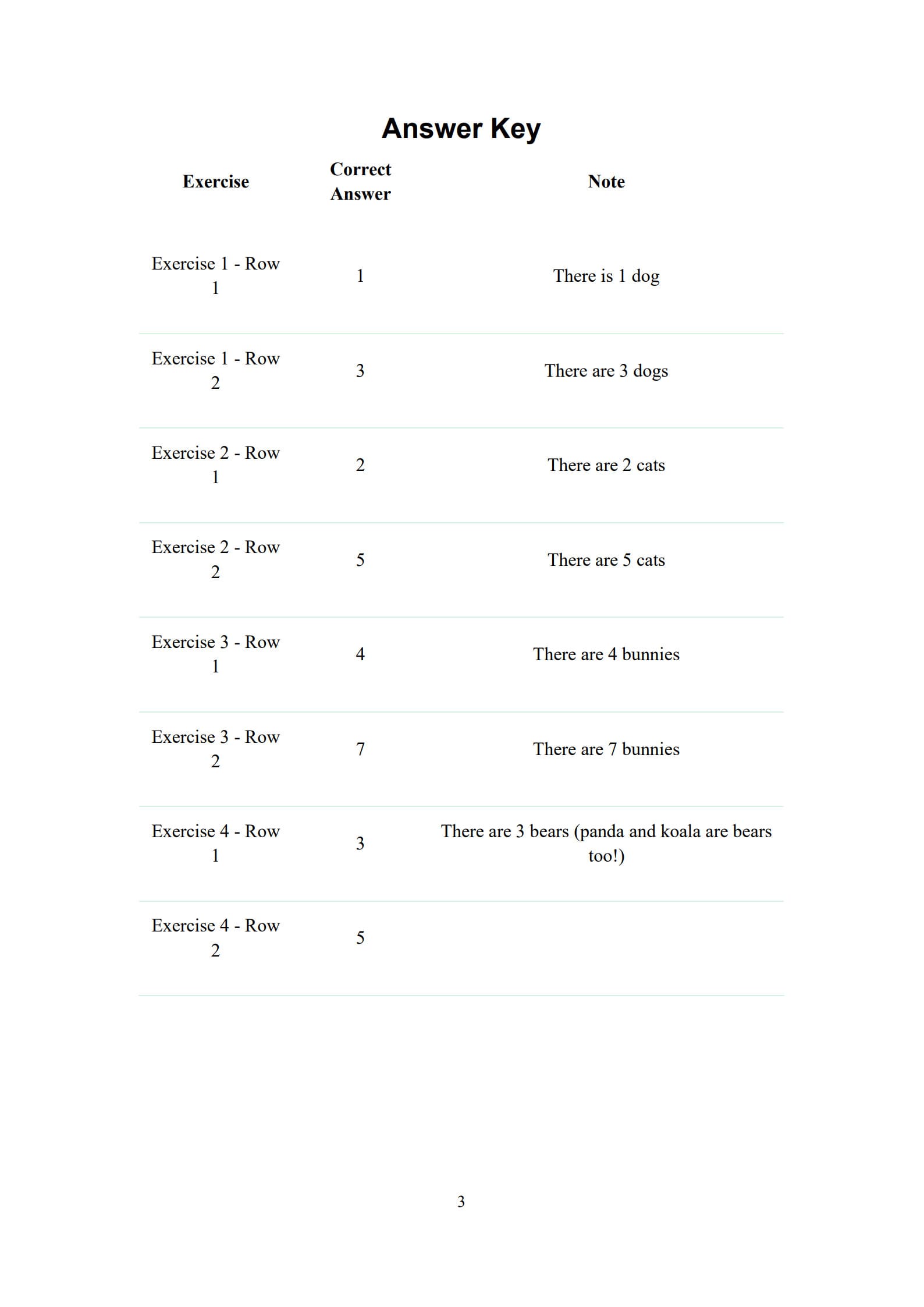 Preschool Math Worksheet 3