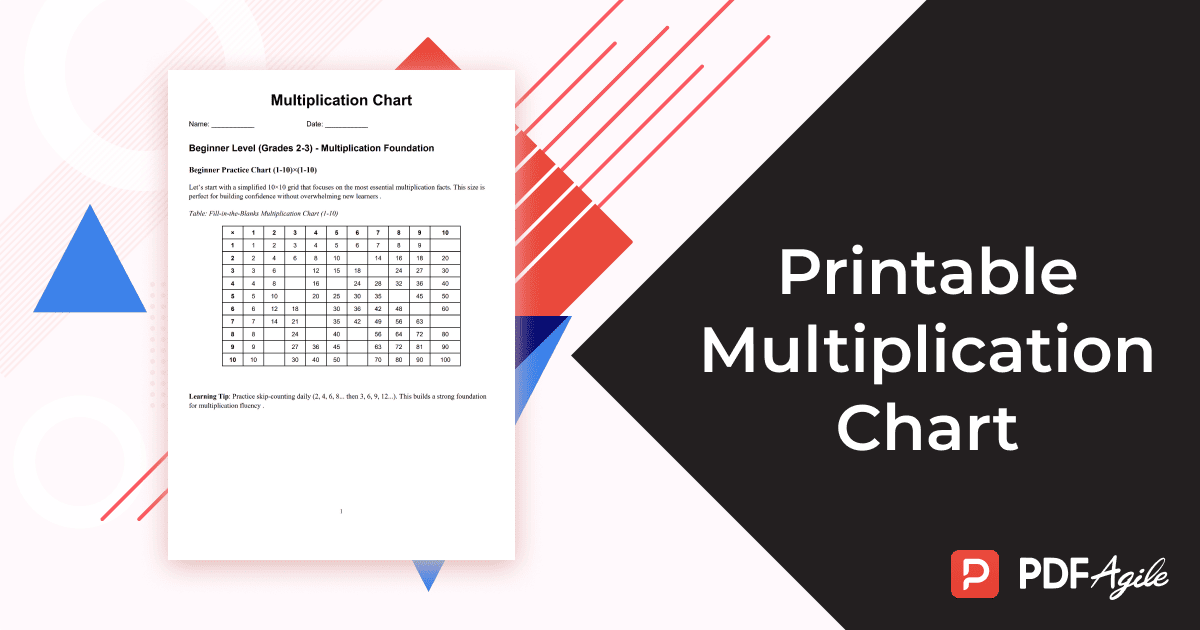 Printable Multiplication Chart