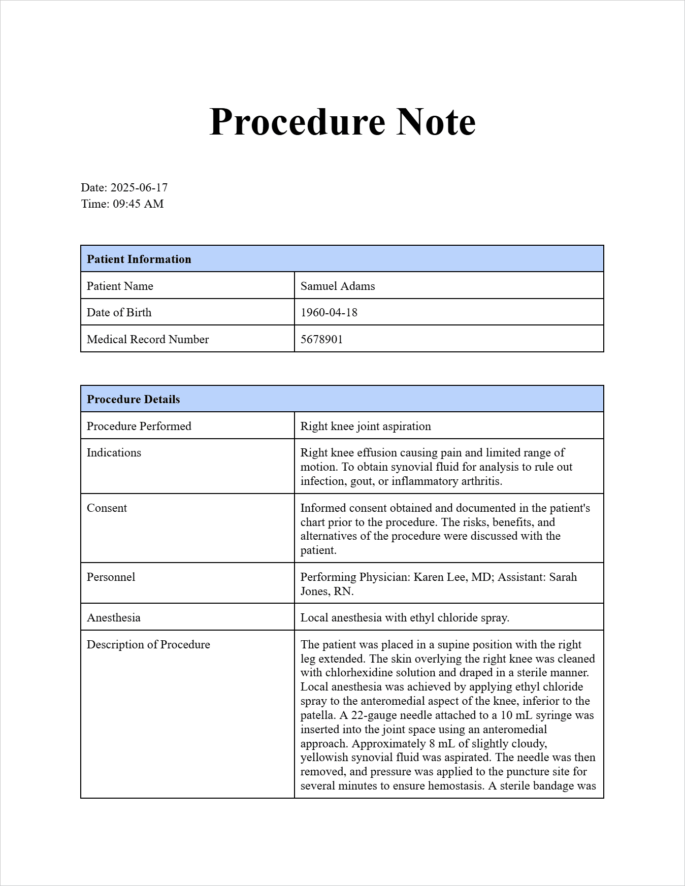 Procedure Note Example_Page 1