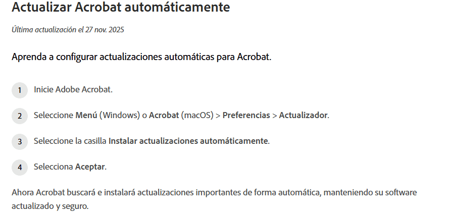 Proveniente del sitio web oficial de Adobe Acrobat