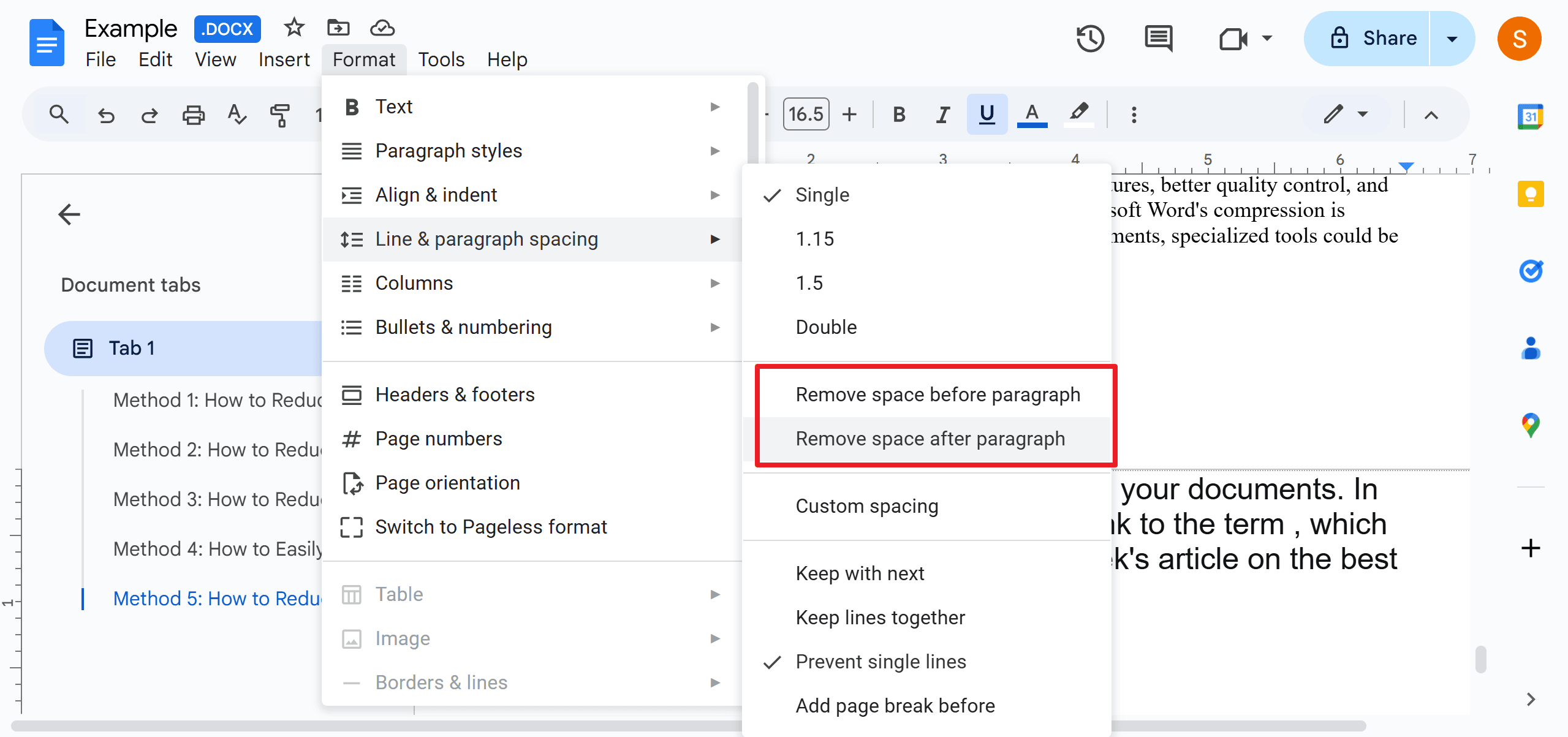 Removing Extra Spaces Between Paragraphs