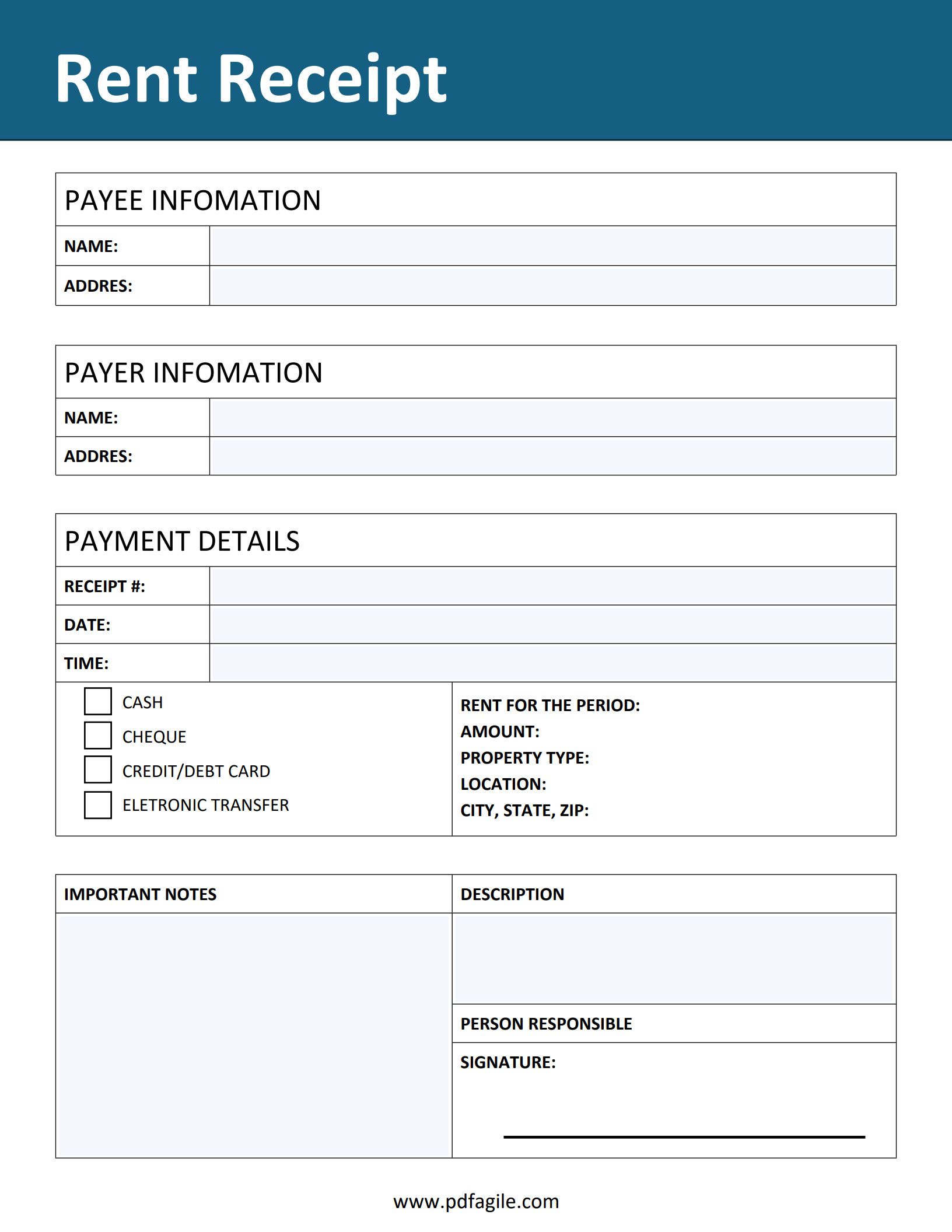 Rent Receipt Template