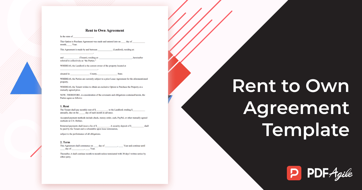 Rent to Own Agreement Template: Your Pathway to Homeownership