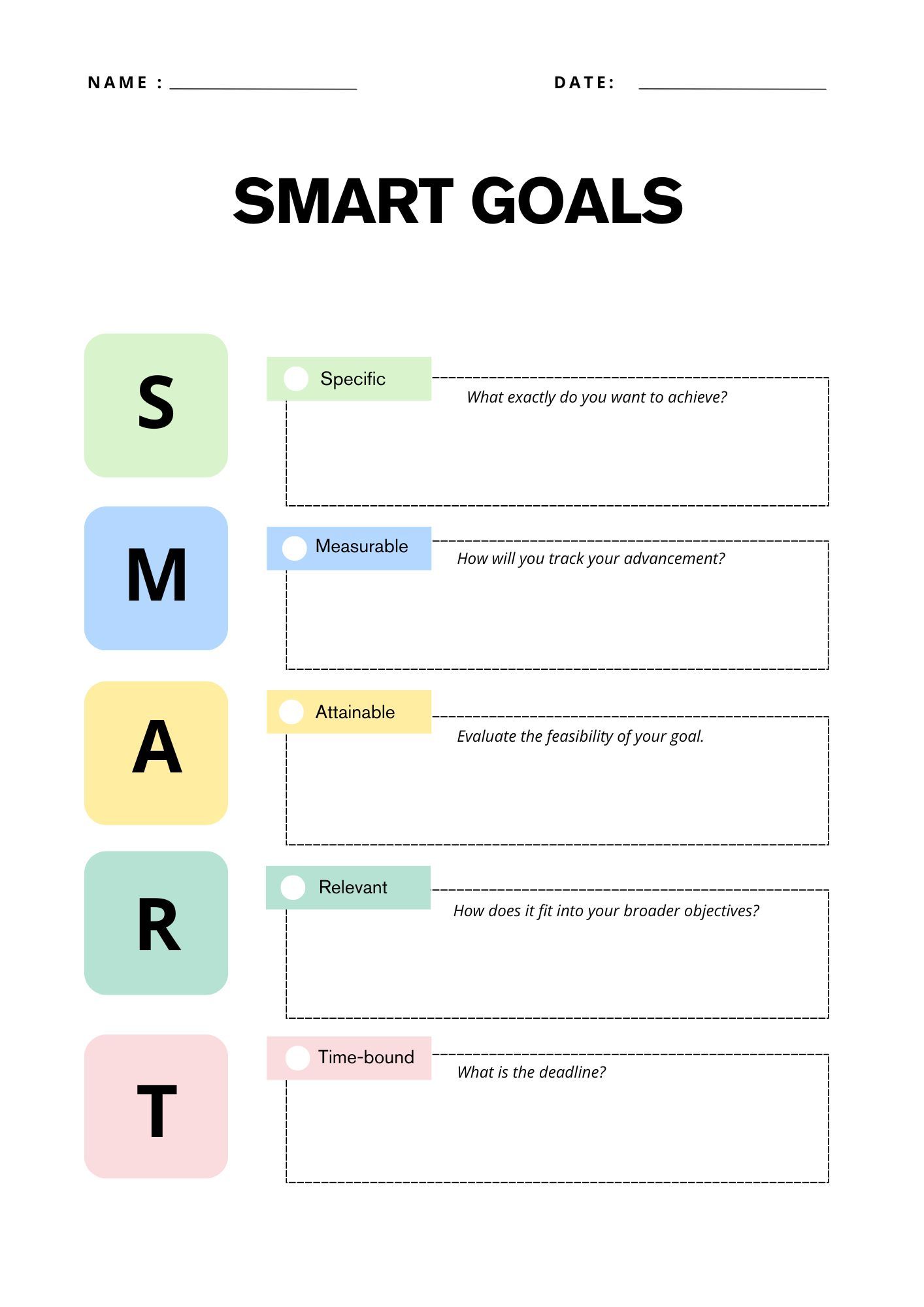 SMART Goals Template