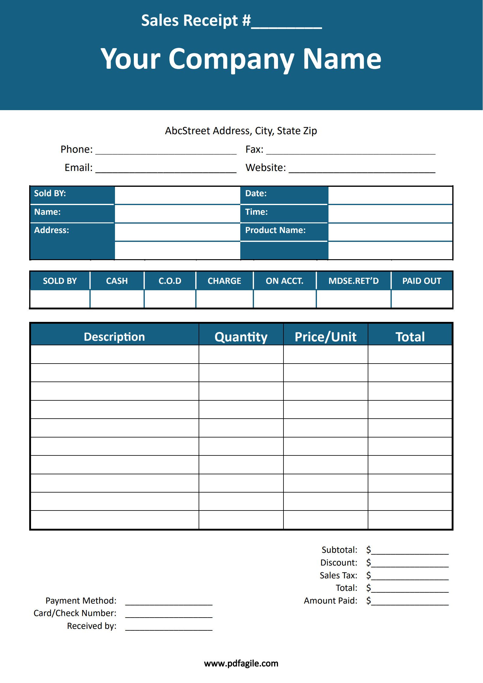 Sales Receipt Template