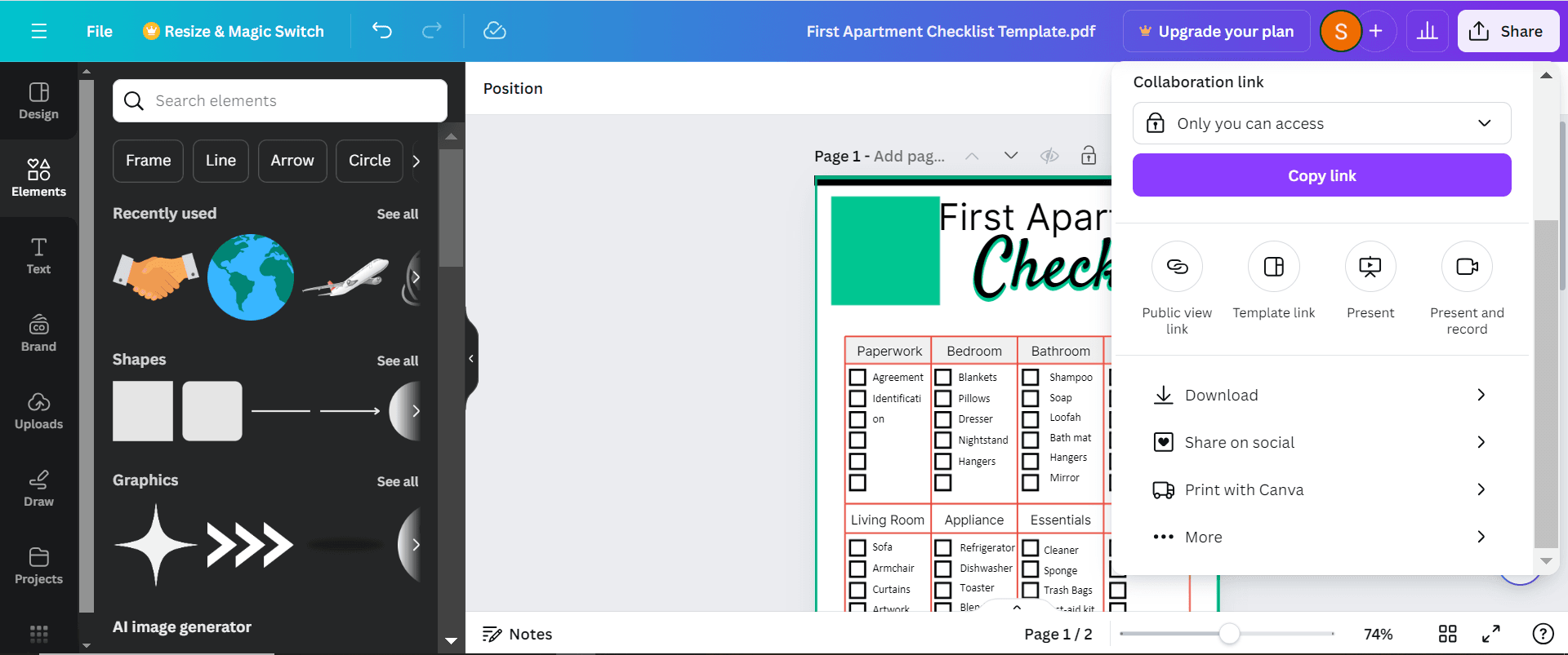 Paso 3: Descargue o comparta su PDF editado