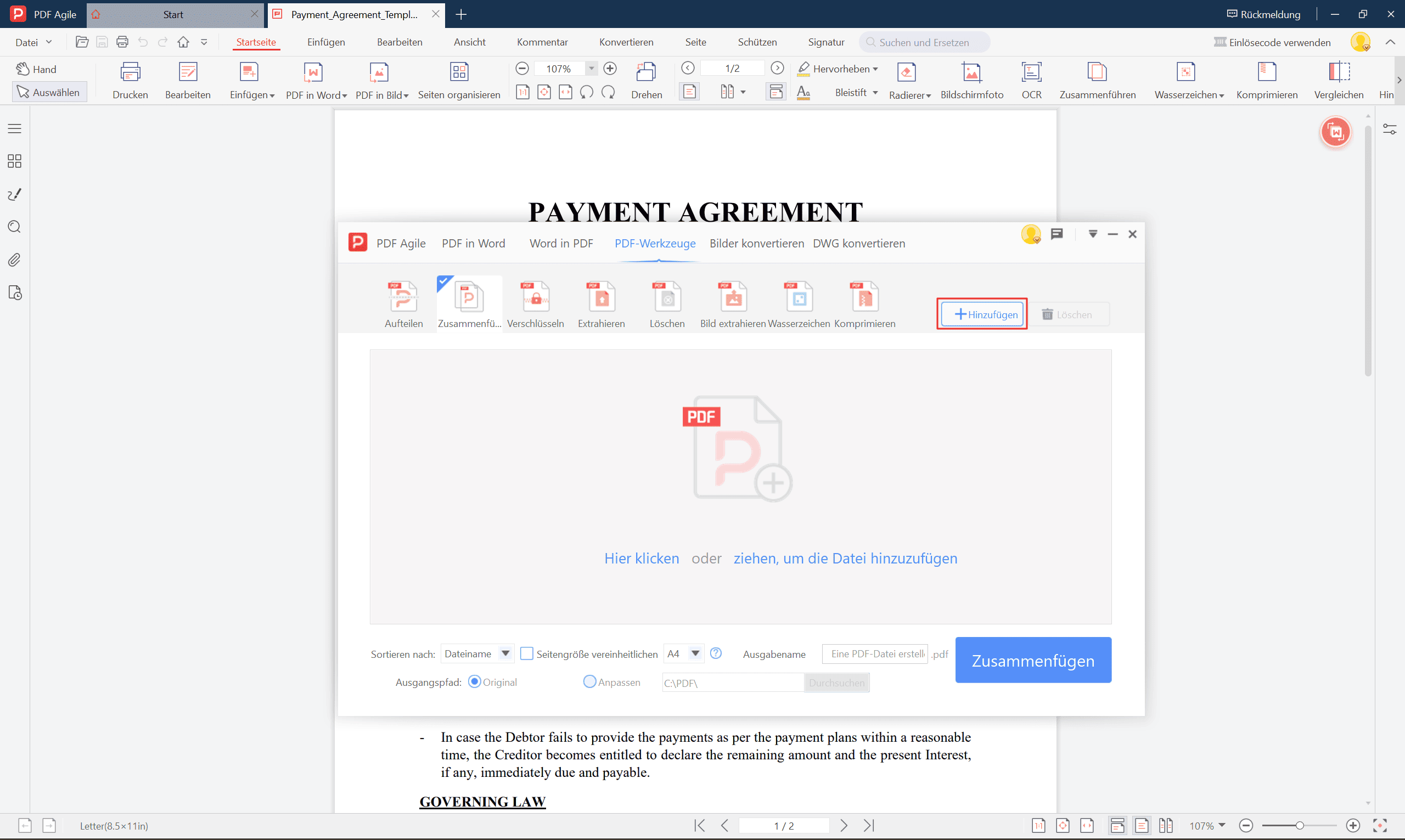 Schritt 2_PDF-Dateien hinzufügen