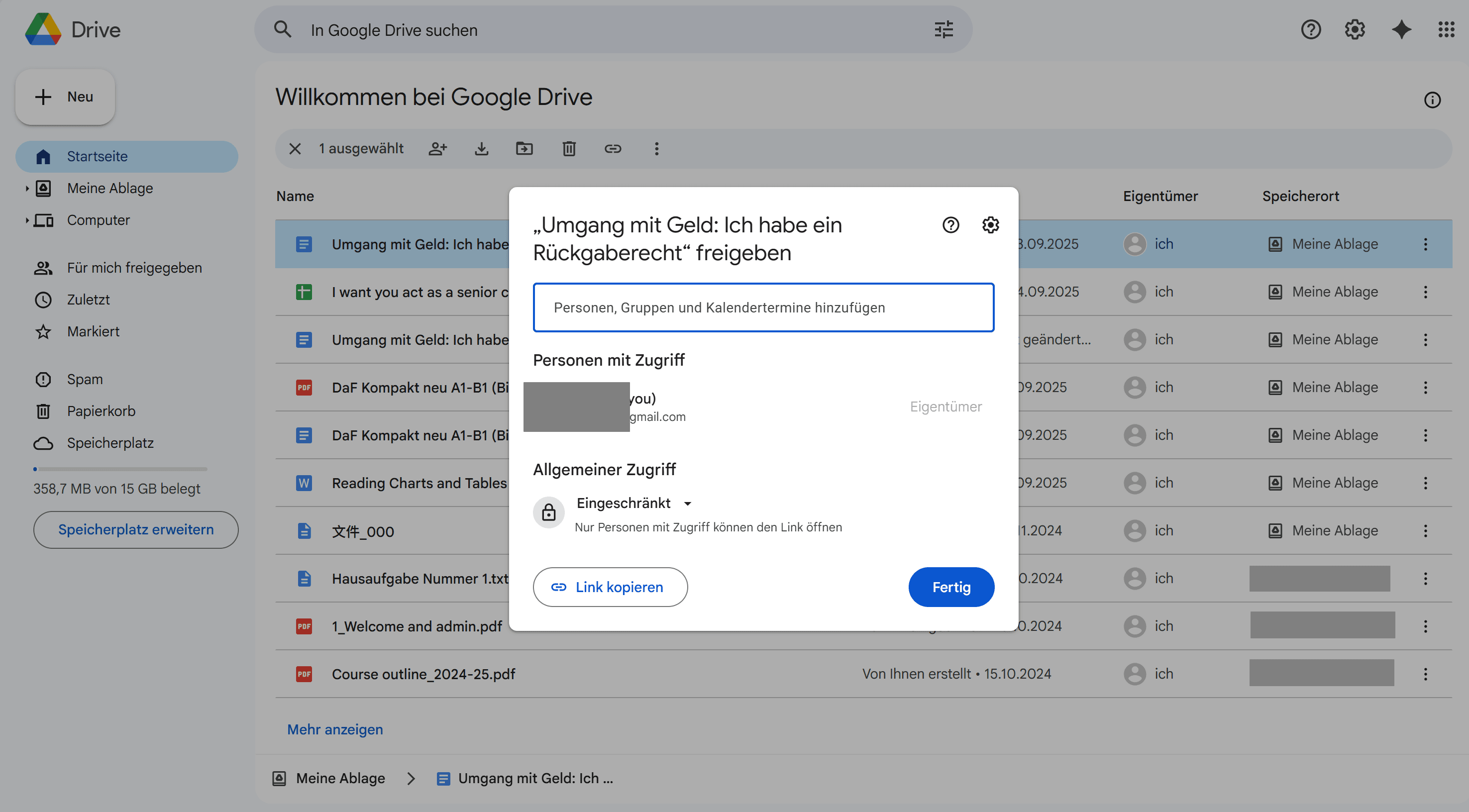 Schritt 3: Legen Sie die Berechtigungen fest