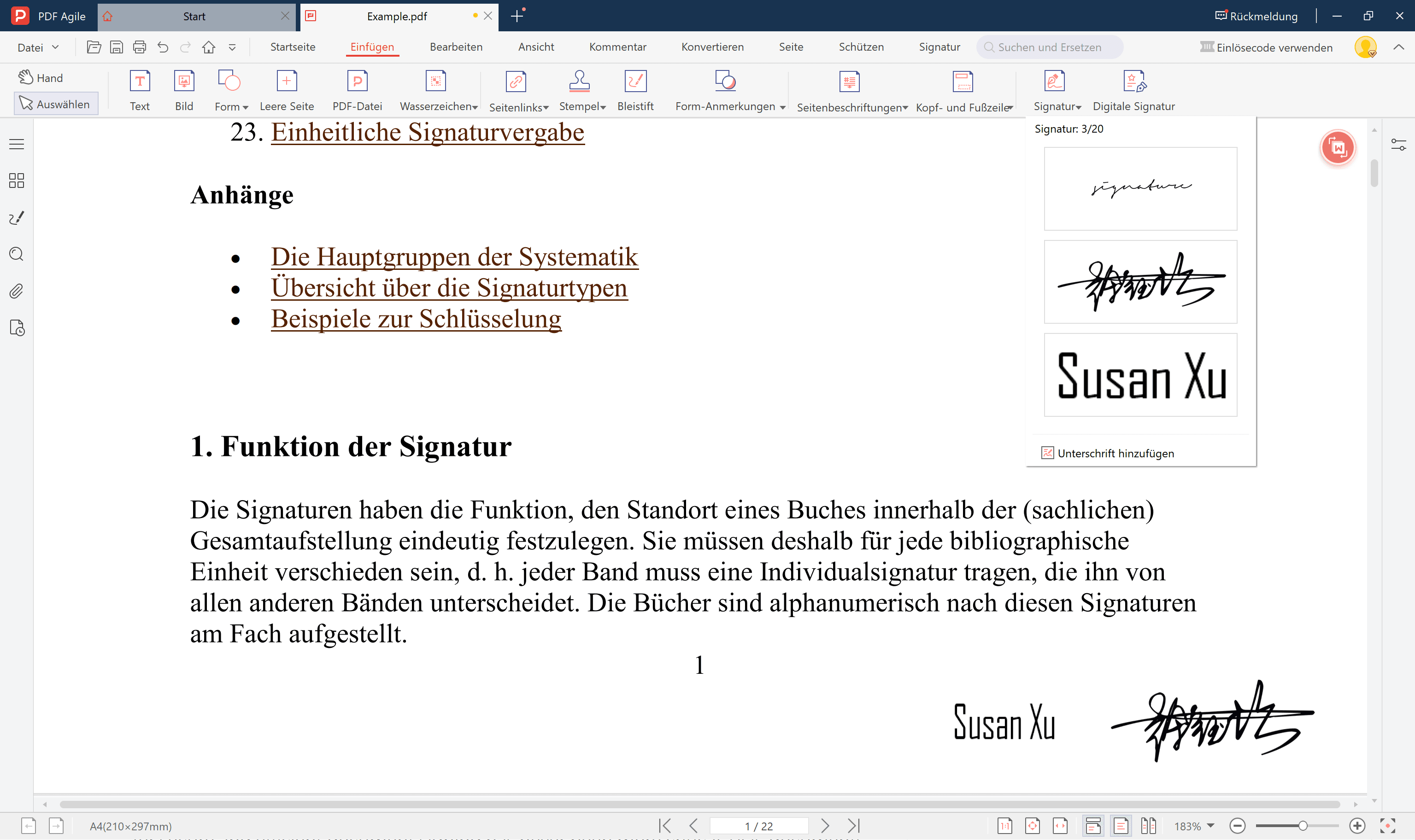 Schritt 3: Signatur platzieren und Dokument speichern