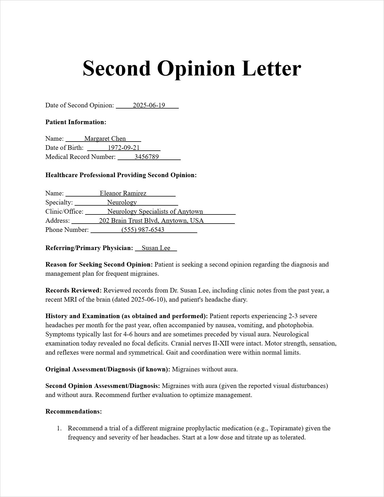 Second Opinion Letter Example_Page 1