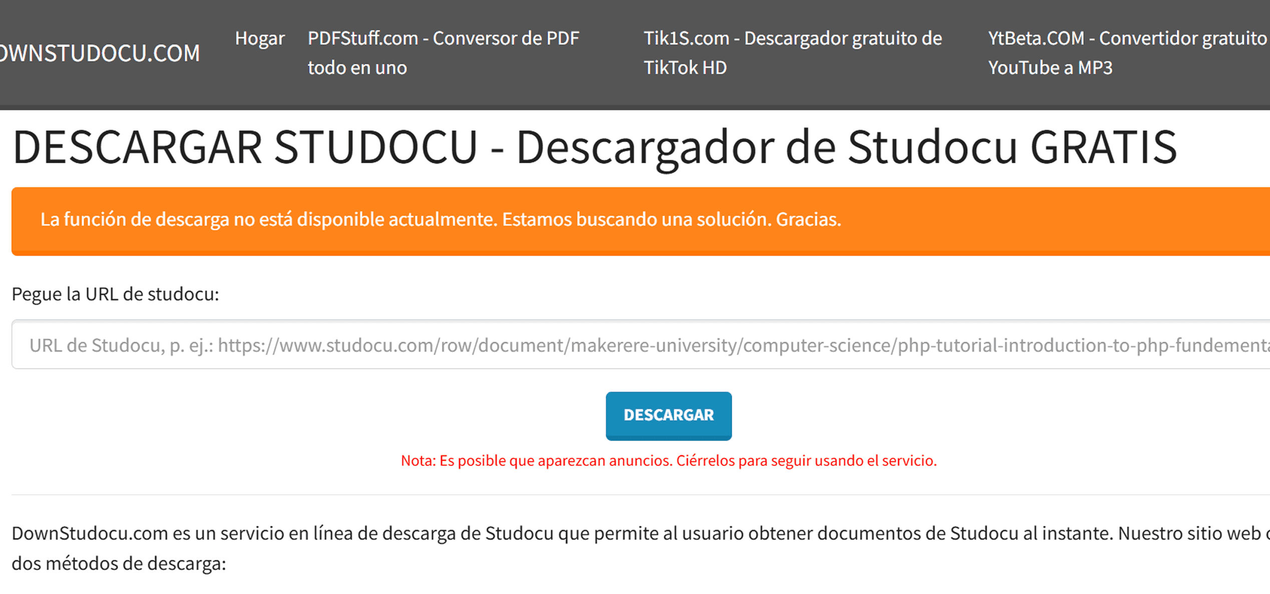 Sitio web de downstudocu