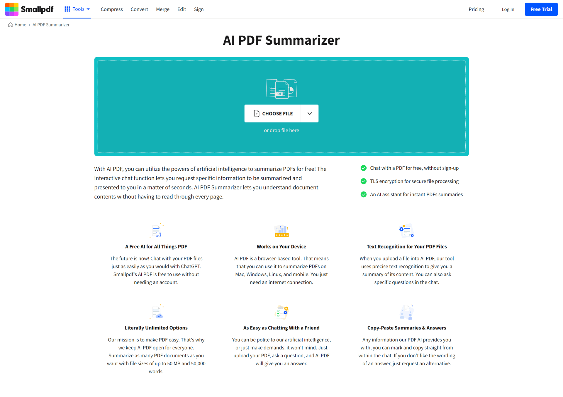 Smallpdf AI Summarizer
