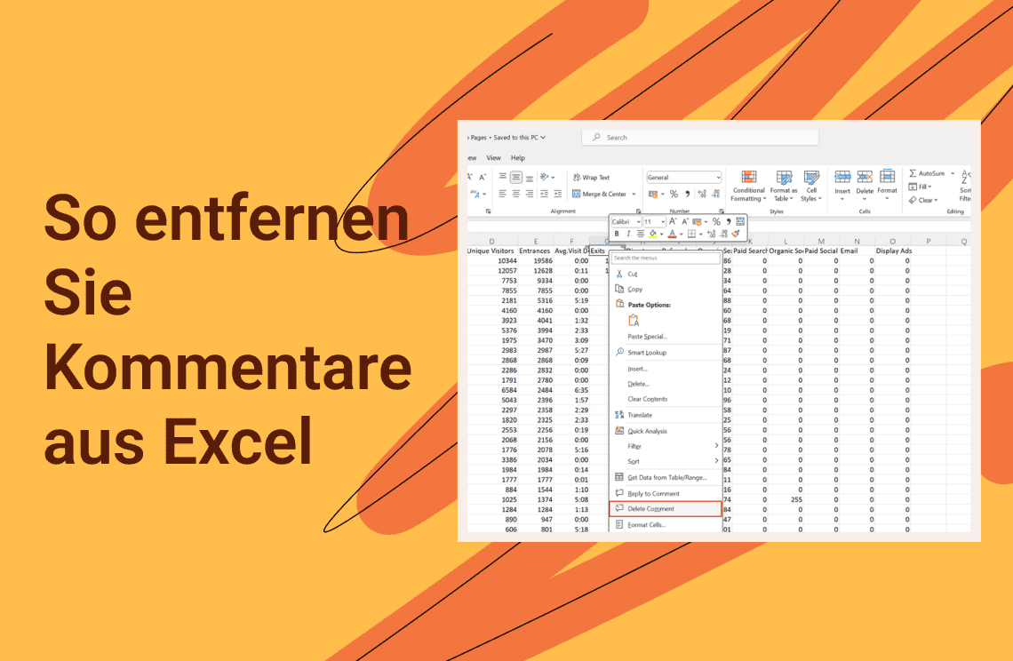 So entfernen Sie Kommentare aus Excel