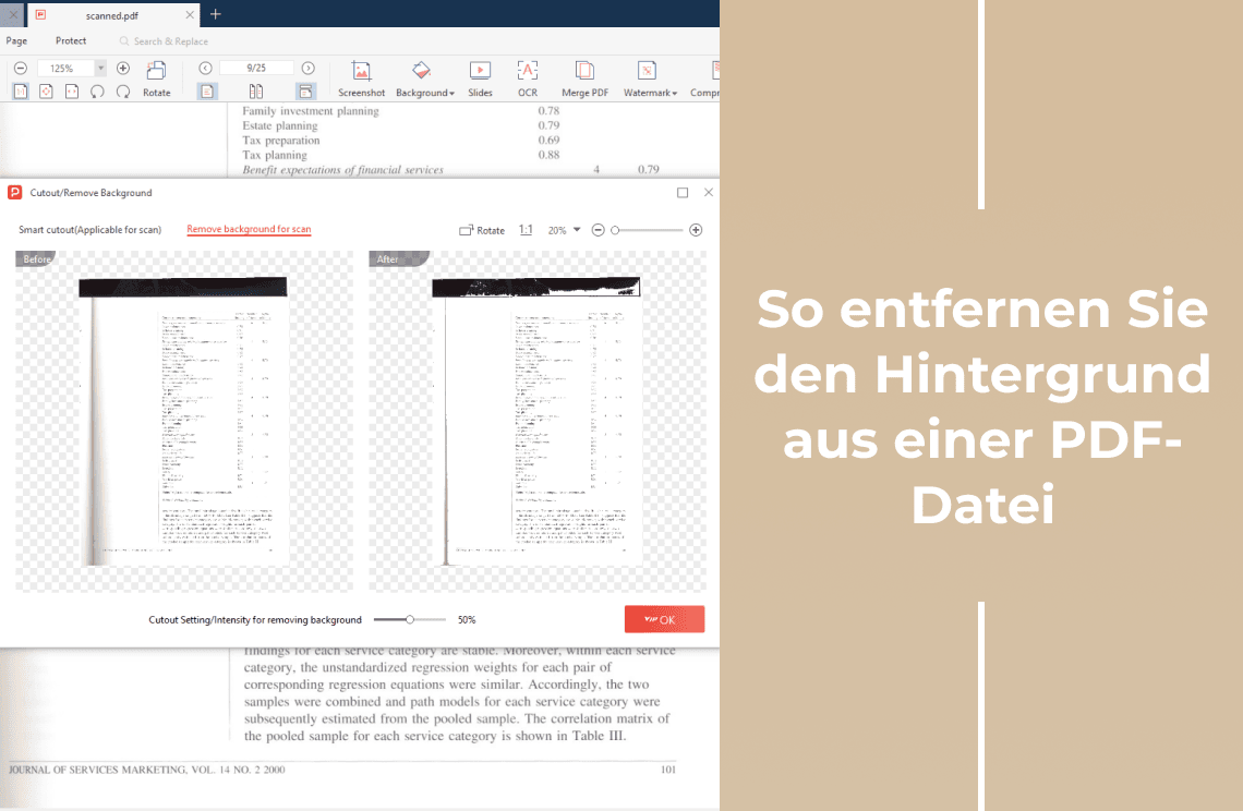 So entfernen Sie den Hintergrund aus einer PDF-Datei