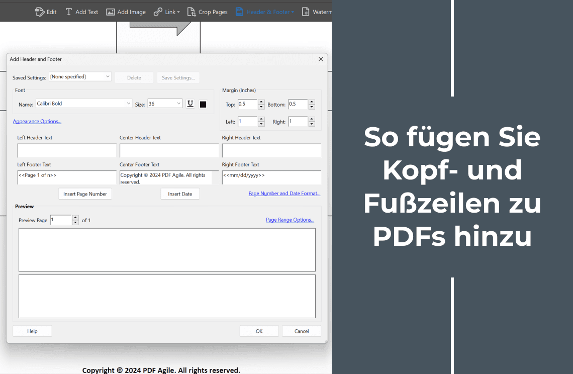 So fügen Sie Kopf- und Fußzeilen zu PDFs hinzu