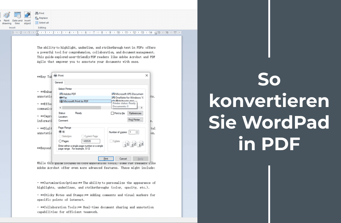 So konvertieren Sie WordPad in PDF