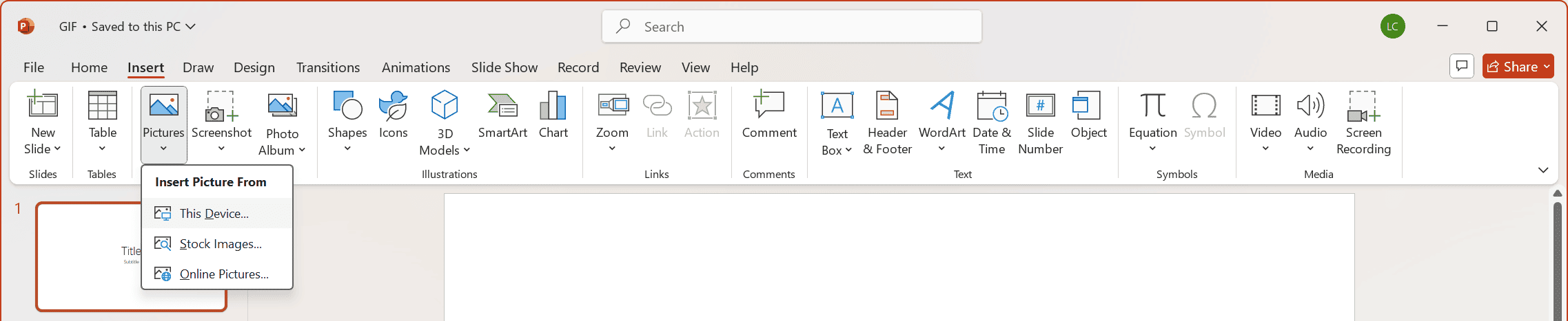 Step 1: Inserting a GIF