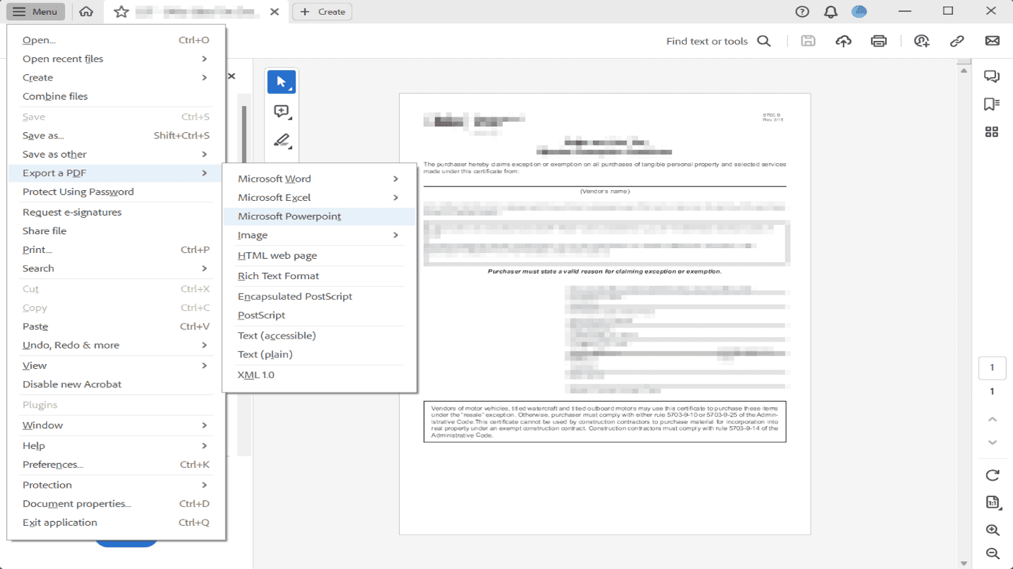 Step 2 Access Export Function.png