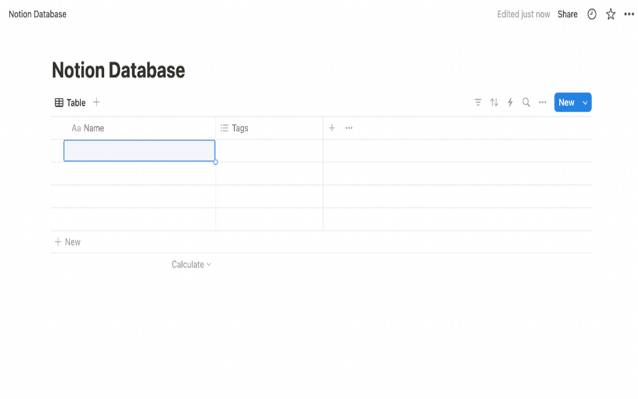 Step 2: Creating a New Database