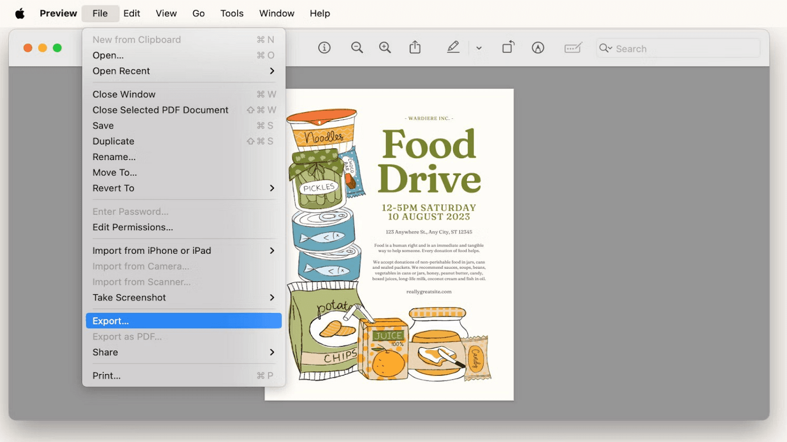 Step 2: Export as PDF