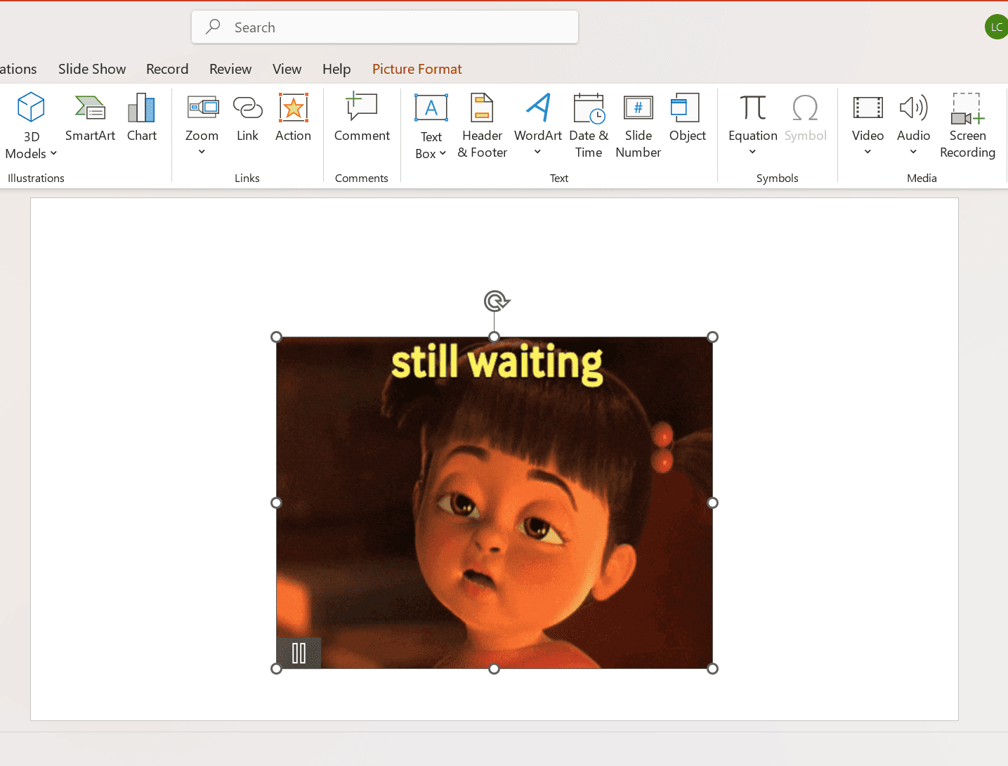 Step 2: Positioning Your GIF in PowerPoint