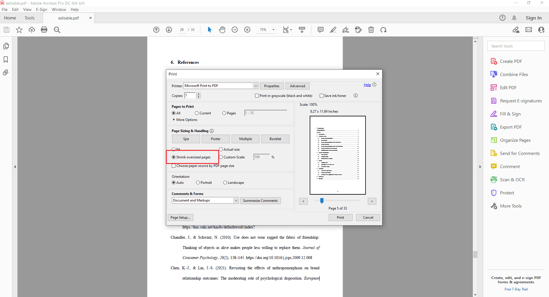 Step 3 Automatically scale to fit paper