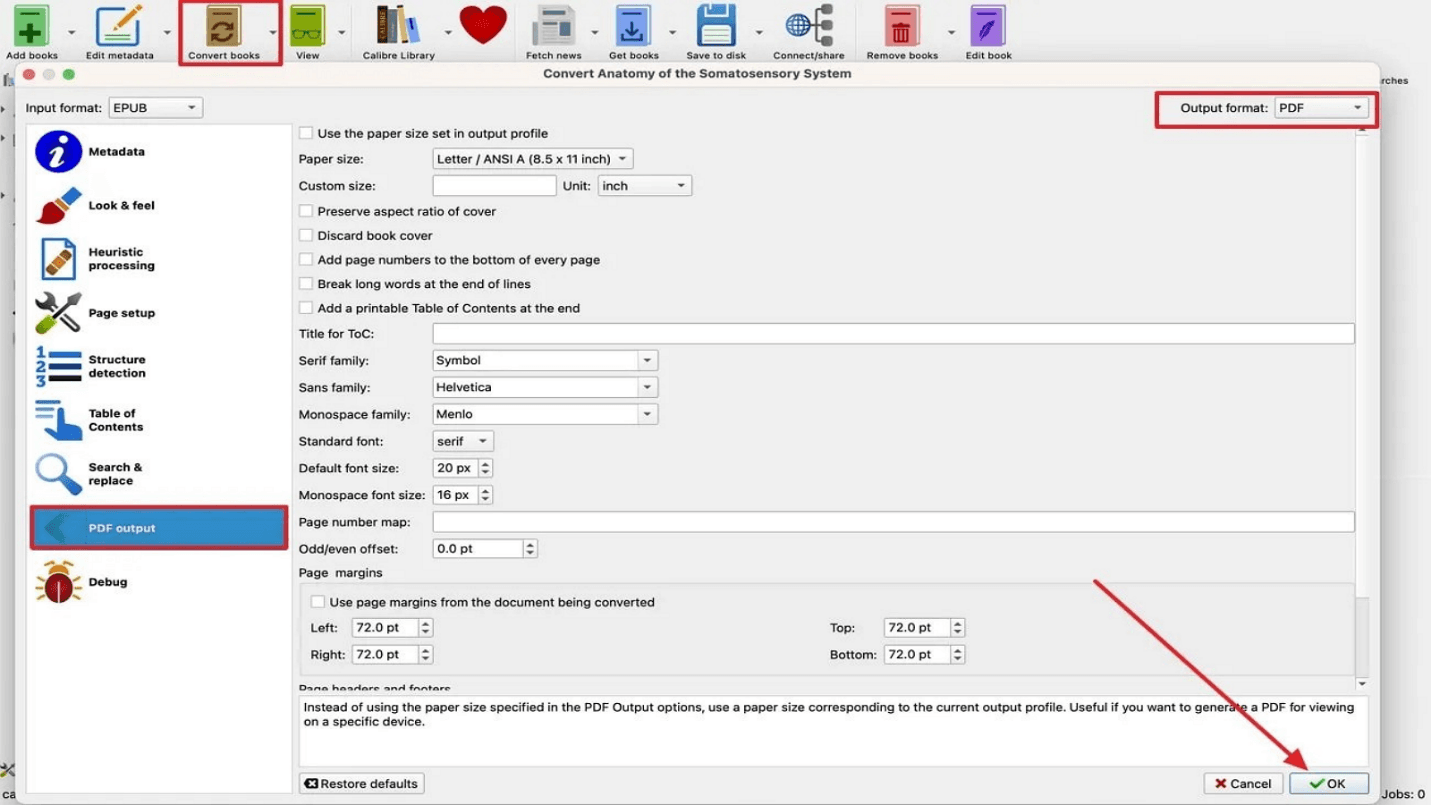 Step 3: Detailed guide on converting eBooks to PDF format using Calibre