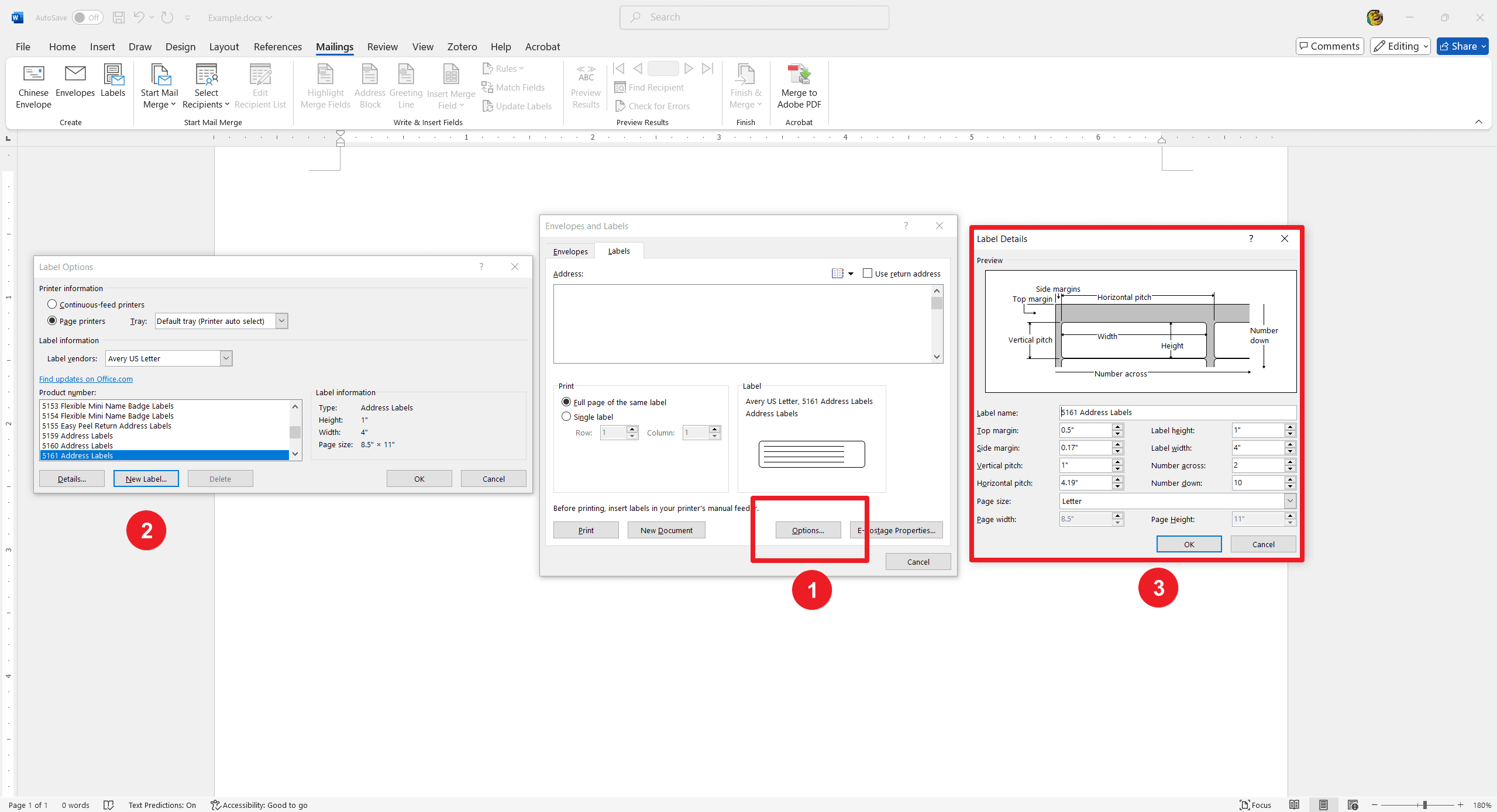 Step 3. Selecting Label Size and Type