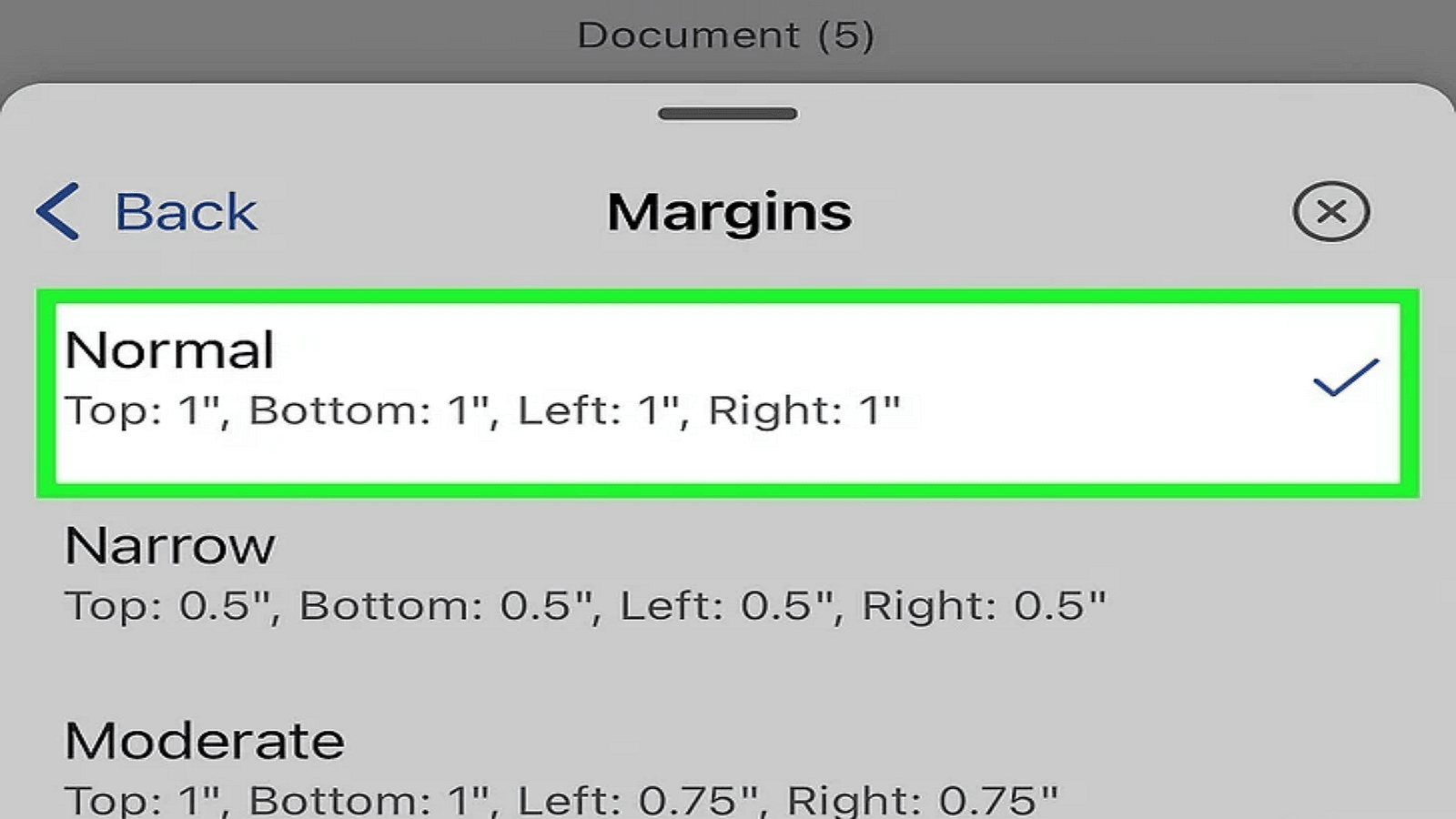 Step 3. Setting Custom Margins