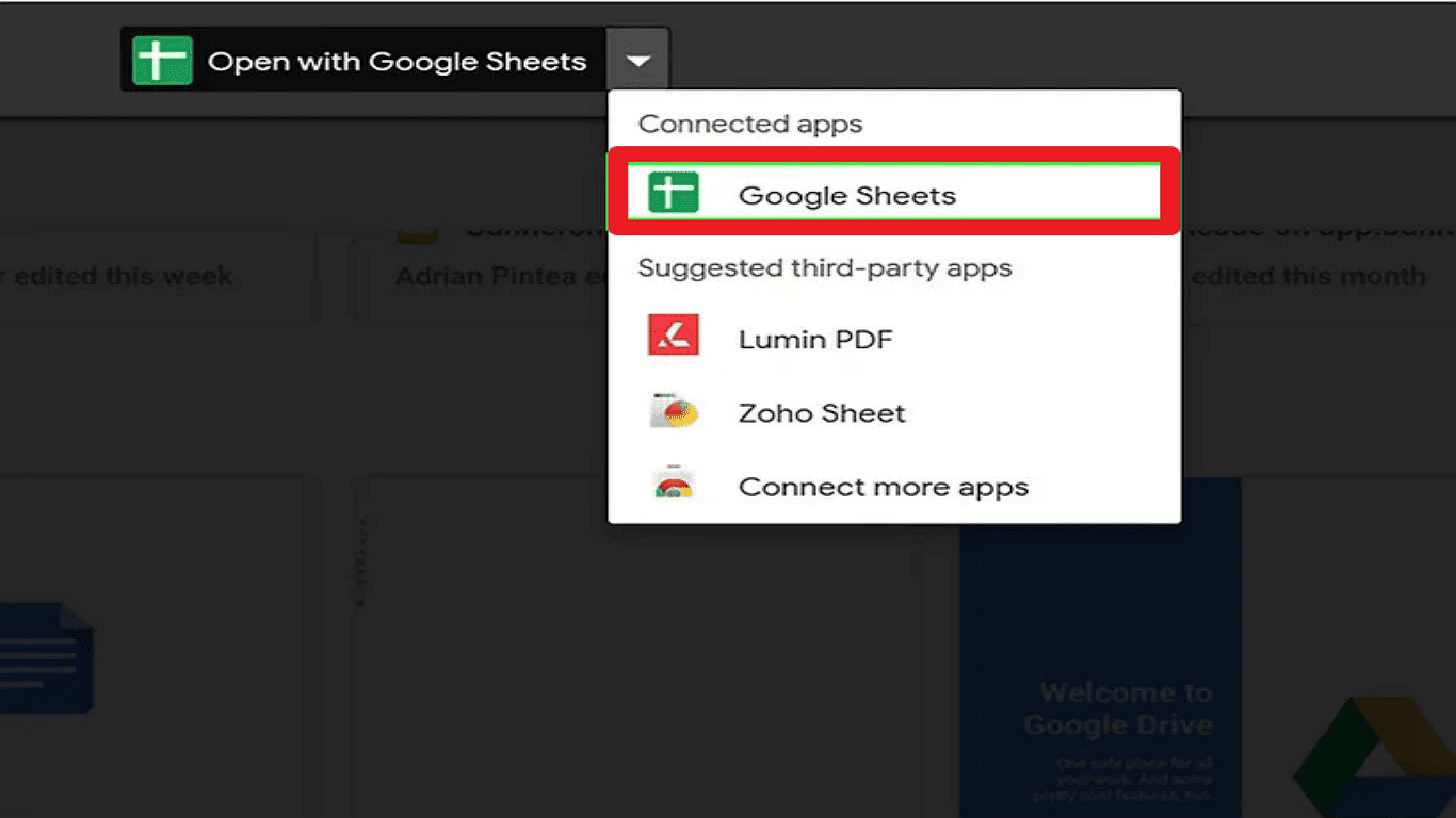 Step 3 choose Google Sheets