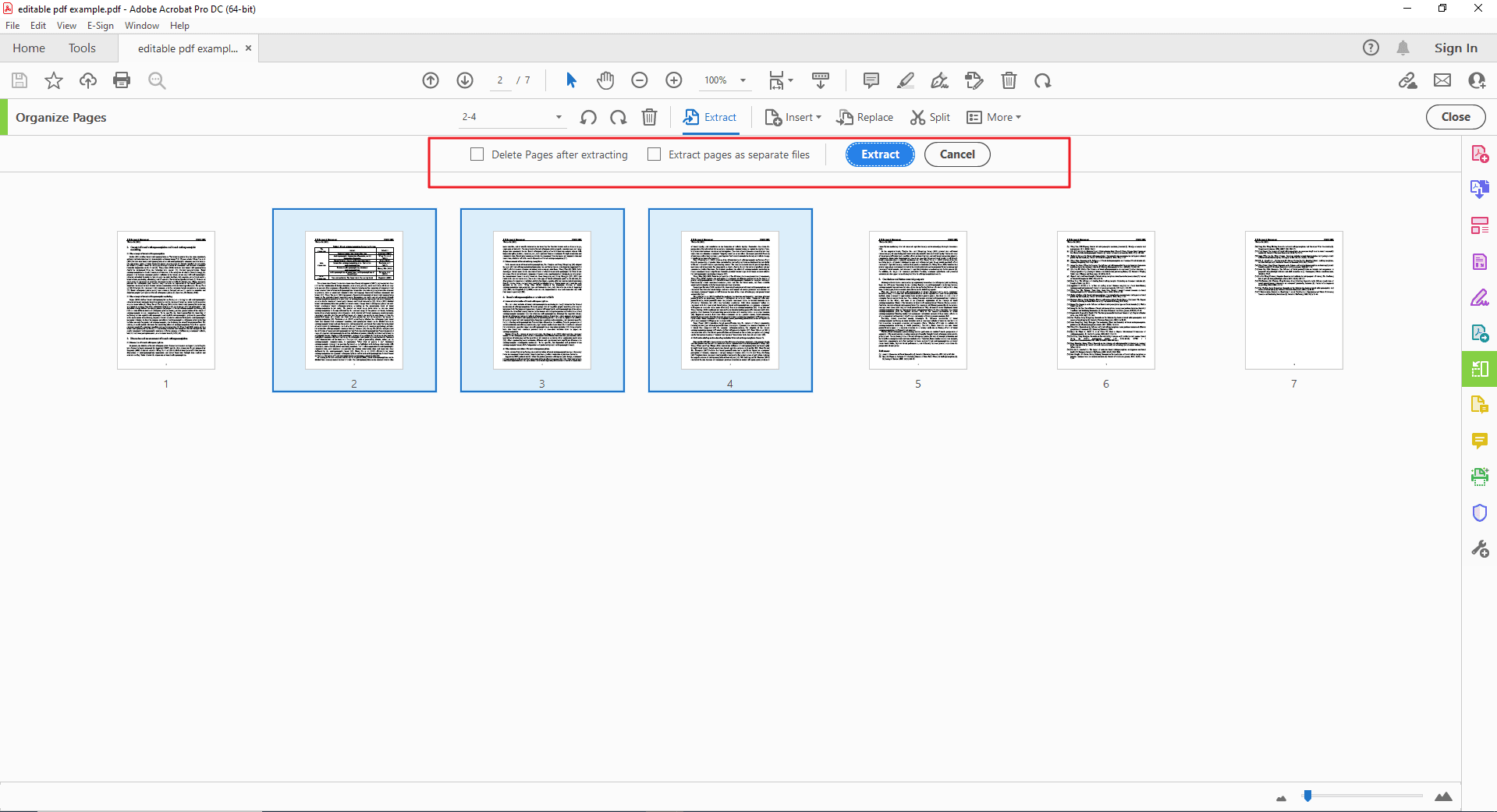 Step 4 Extract the Selected Pages