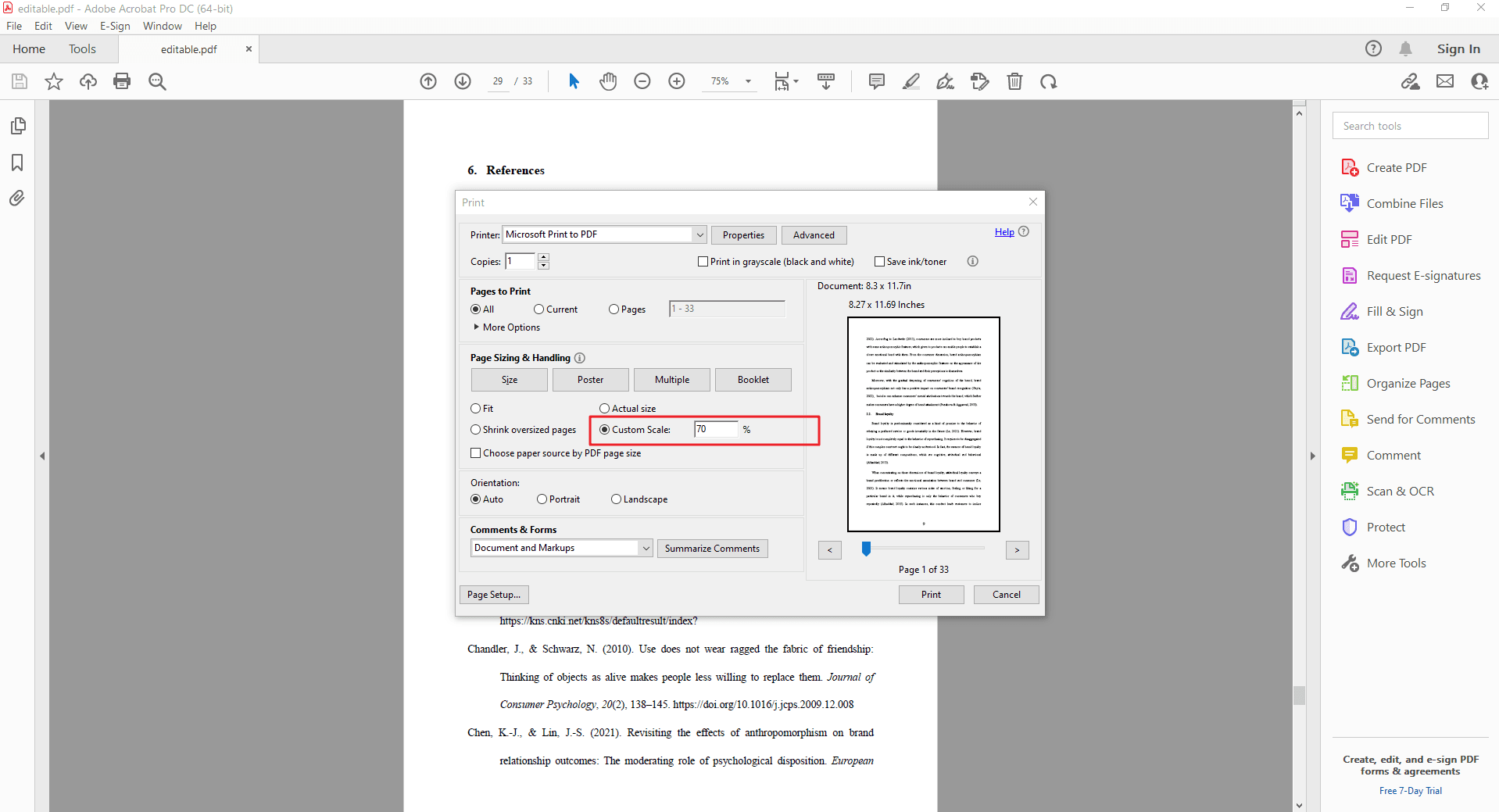 Step 4 Manually Scale PDF Pages Using Percentages