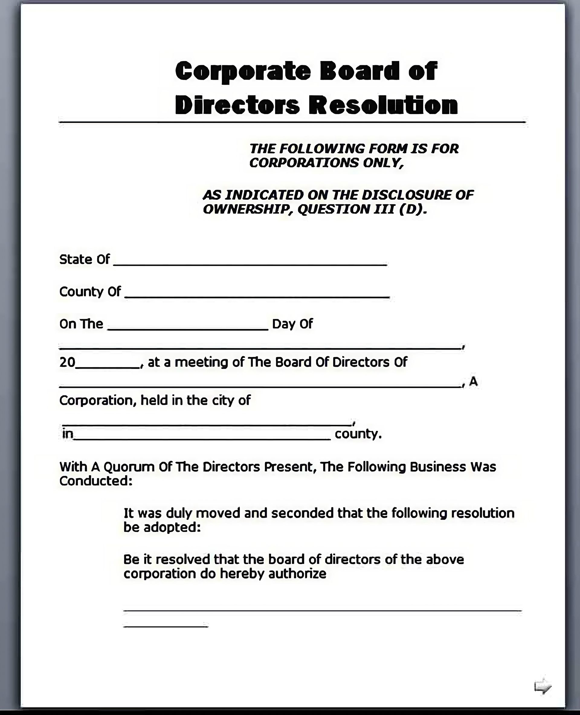 Steps for Creating Board Resolutions