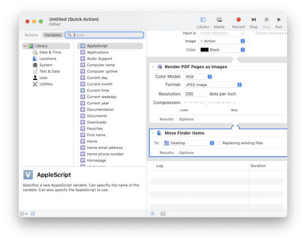 Steps to Create a Quick Action with Automator