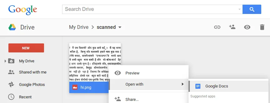 Steps to Perform OCR Using Google Drive