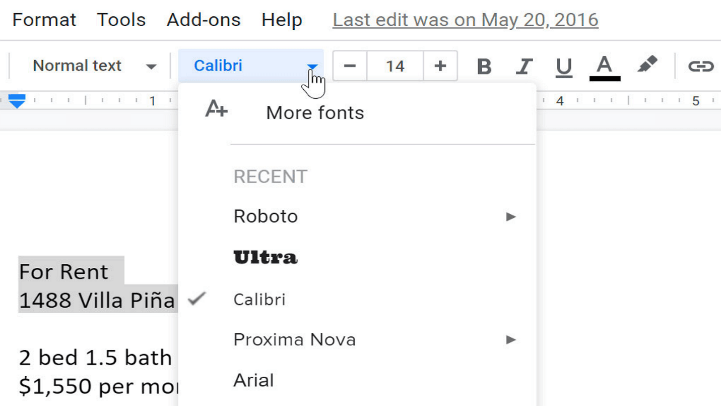 Steps to Switch Font Style in Google Docs