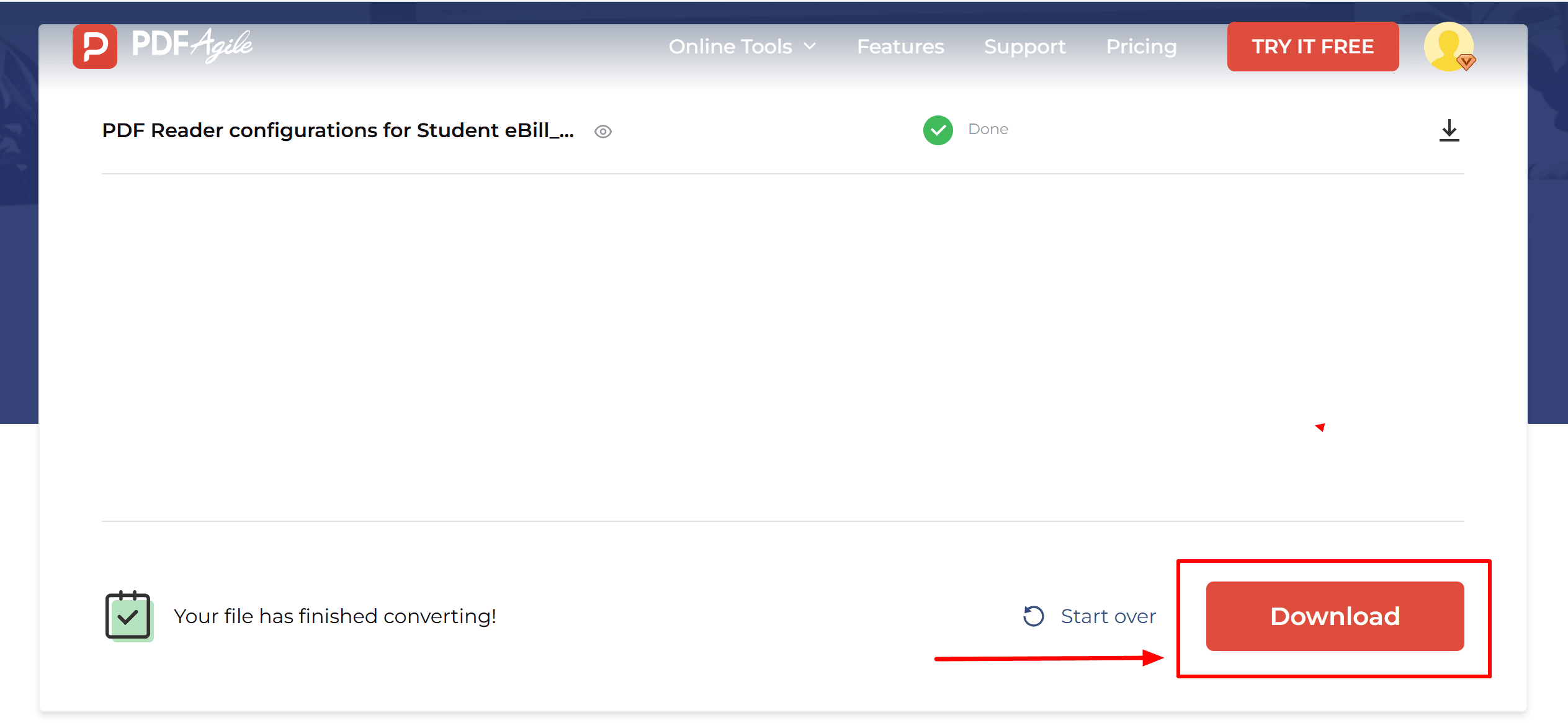 Steps to Using PDF Agile Online Converter-3
