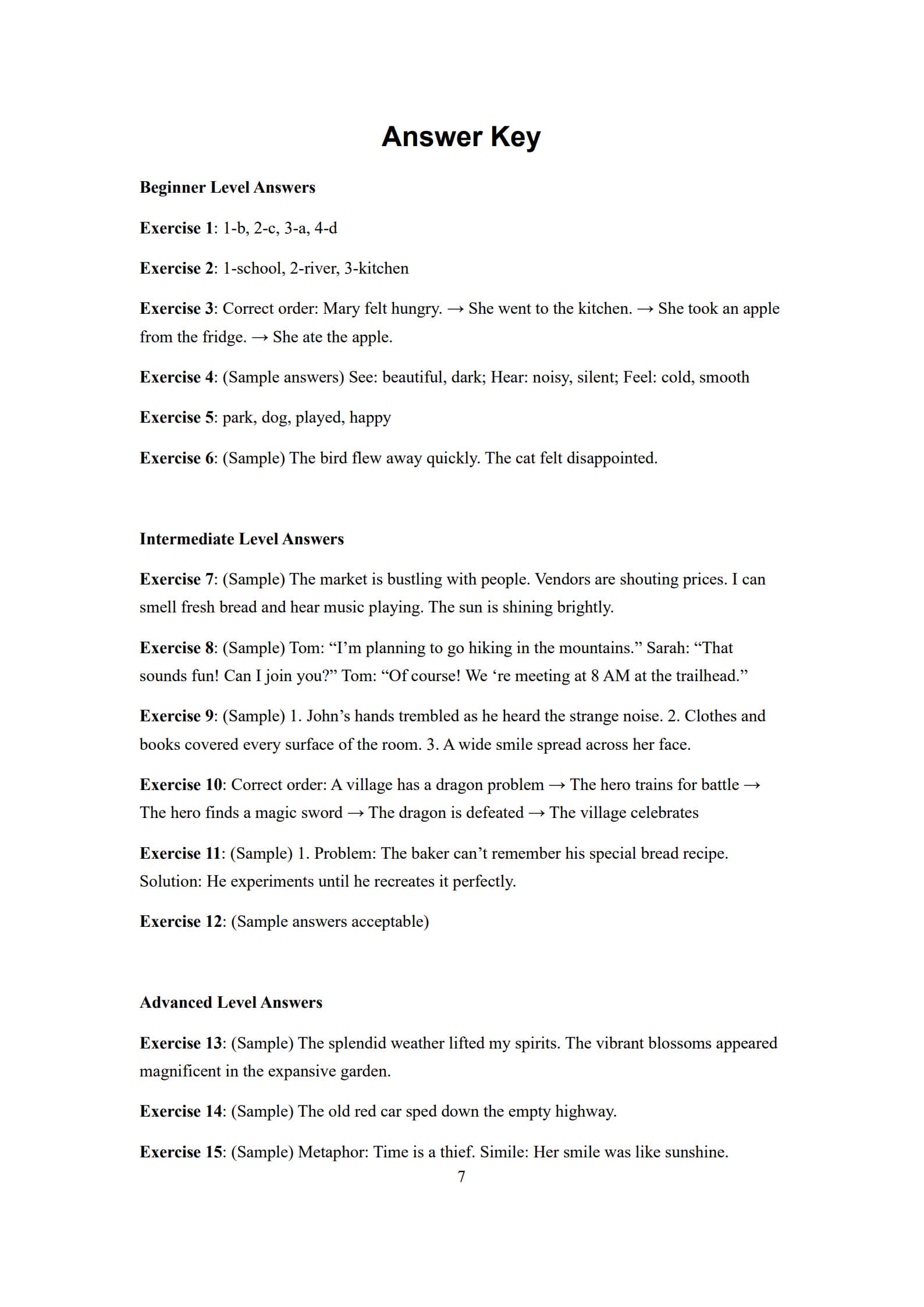 Story Writing Worksheet 7